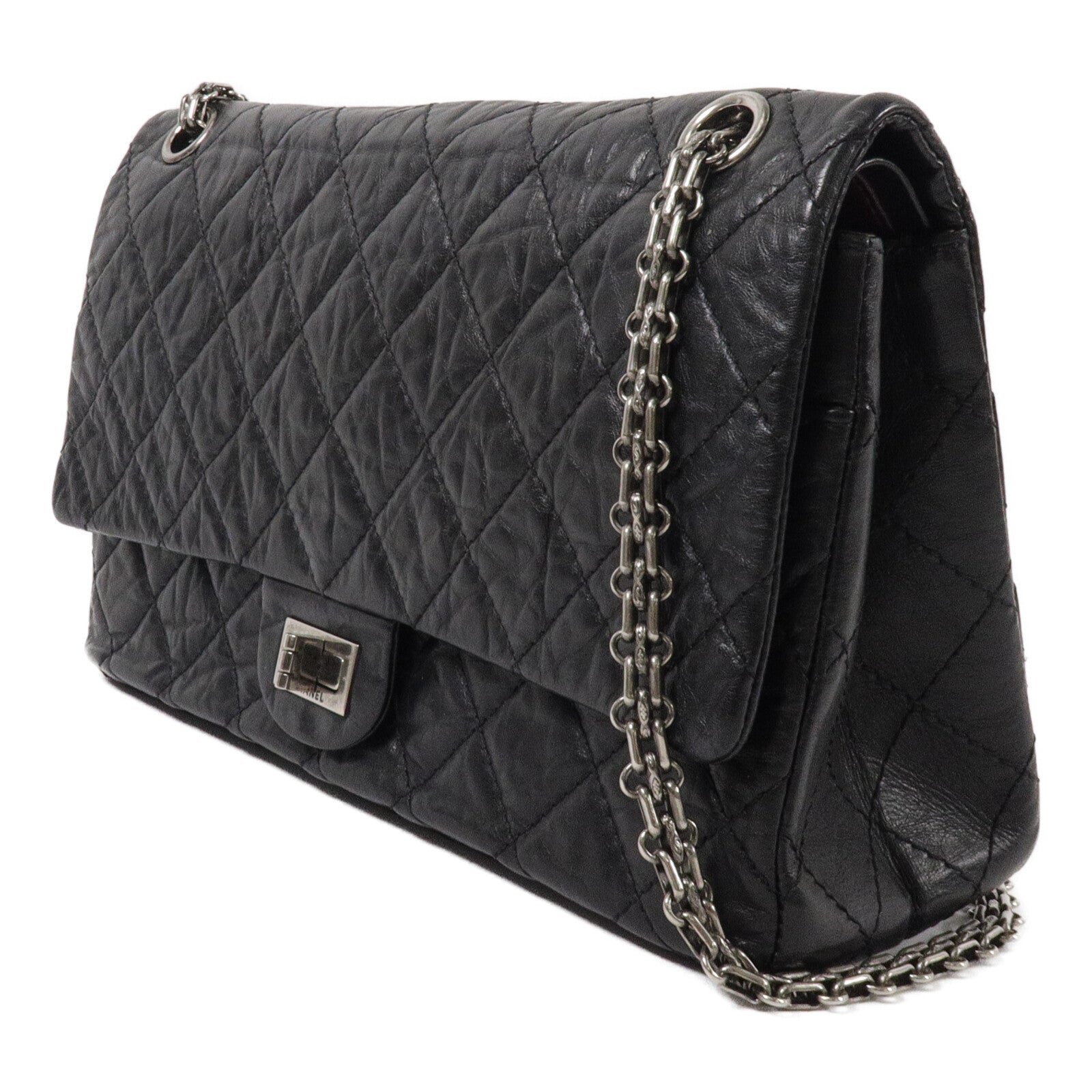CHANEL 牛皮皮革2.55 Large鏈帶肩背袋