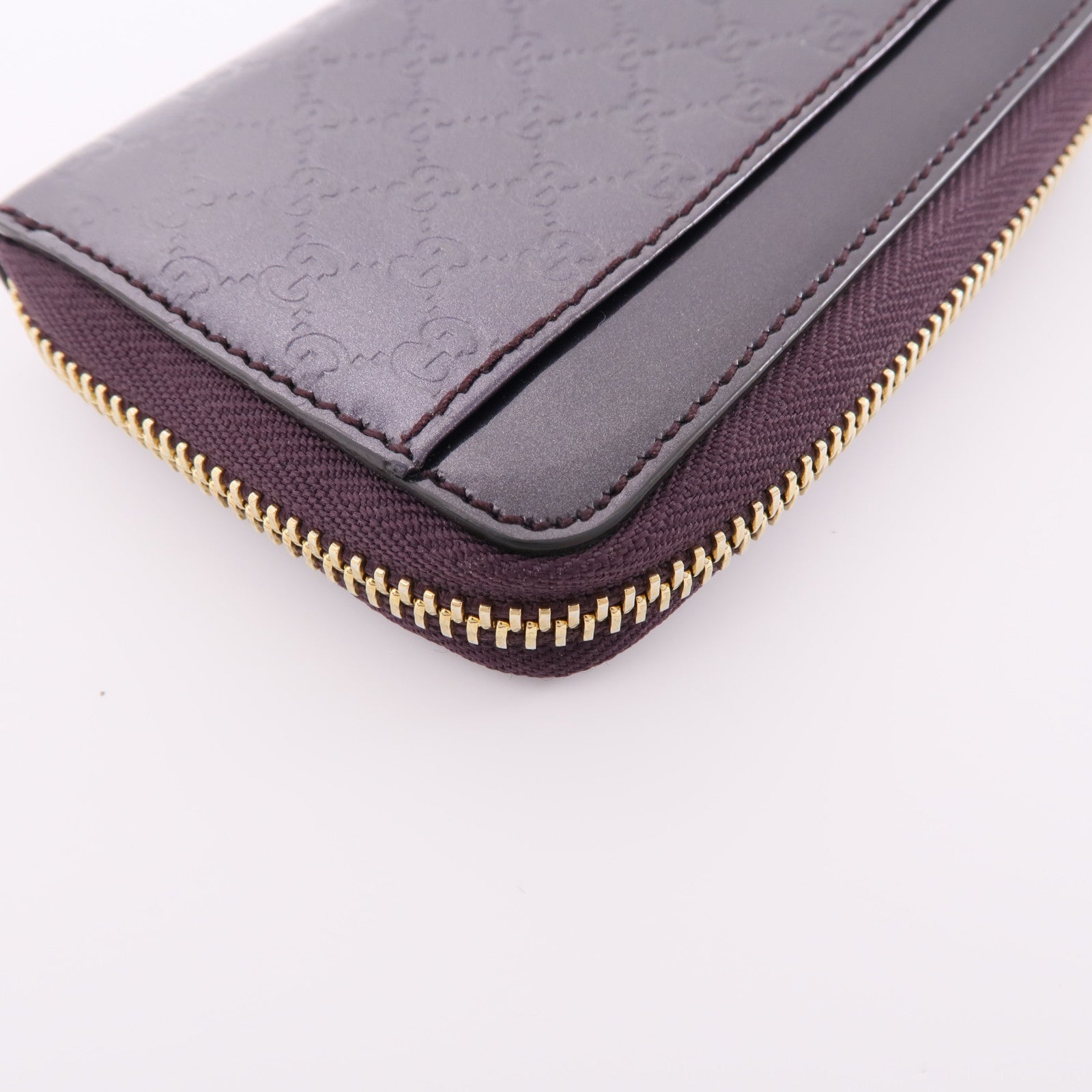 GUCCI 漆皮皮革Card Case金扣卡片套紫色