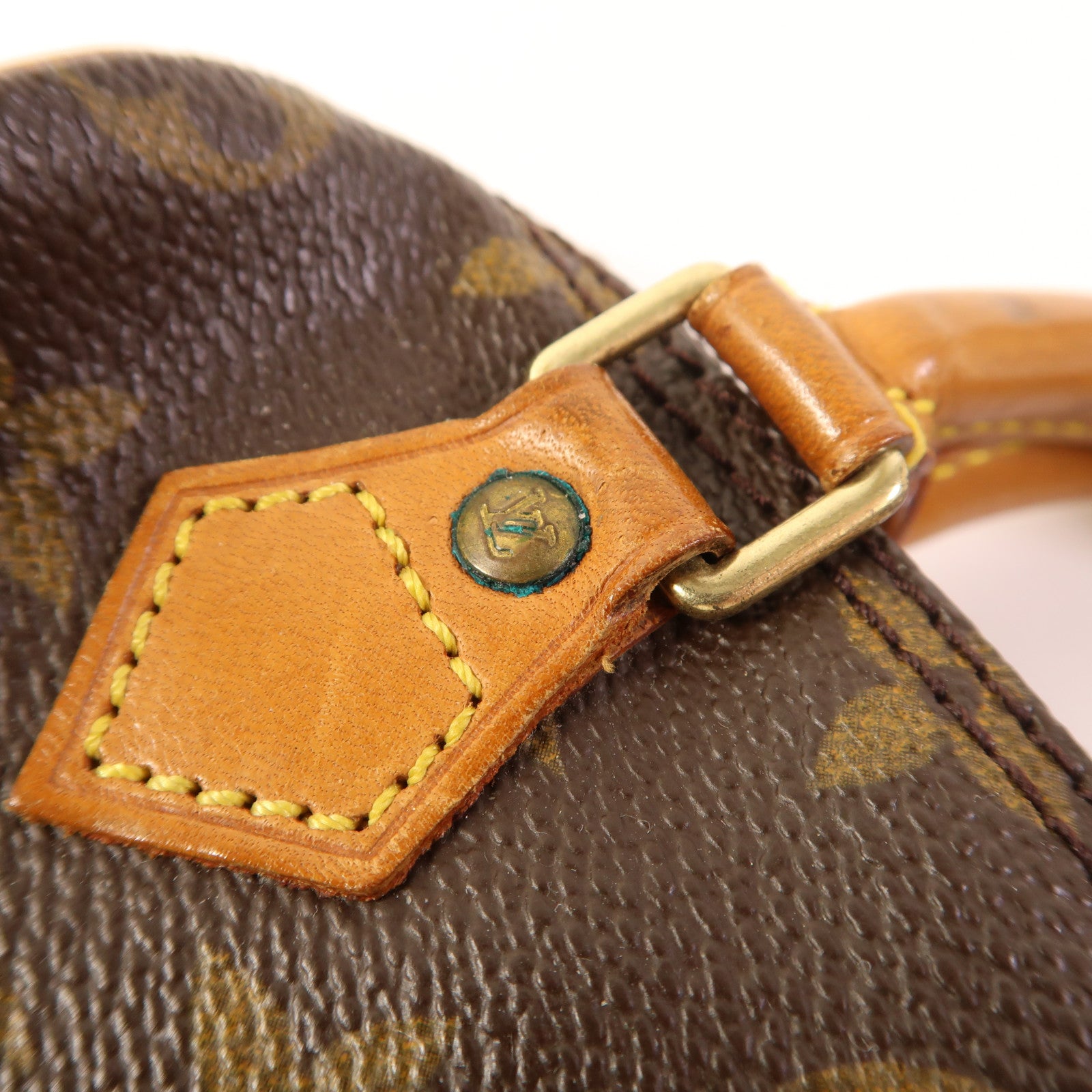LOUIS VUITTON Monogram Speedy Mini金扣手挽袋棕色