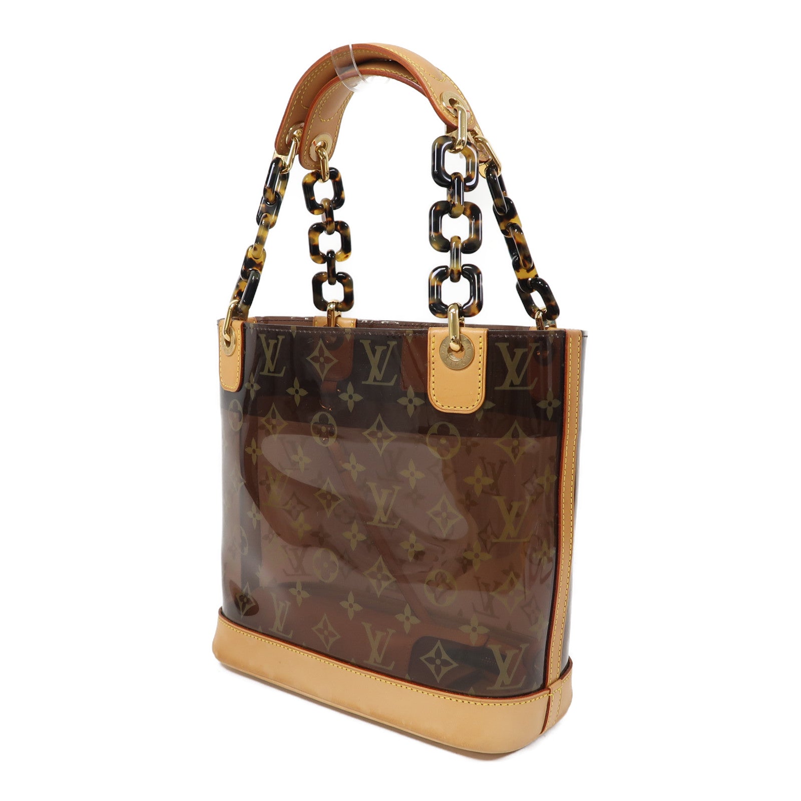 LOUIS VUITTON Monogram Vinyl Cabas Ambre PM金扣肩背袋啡色