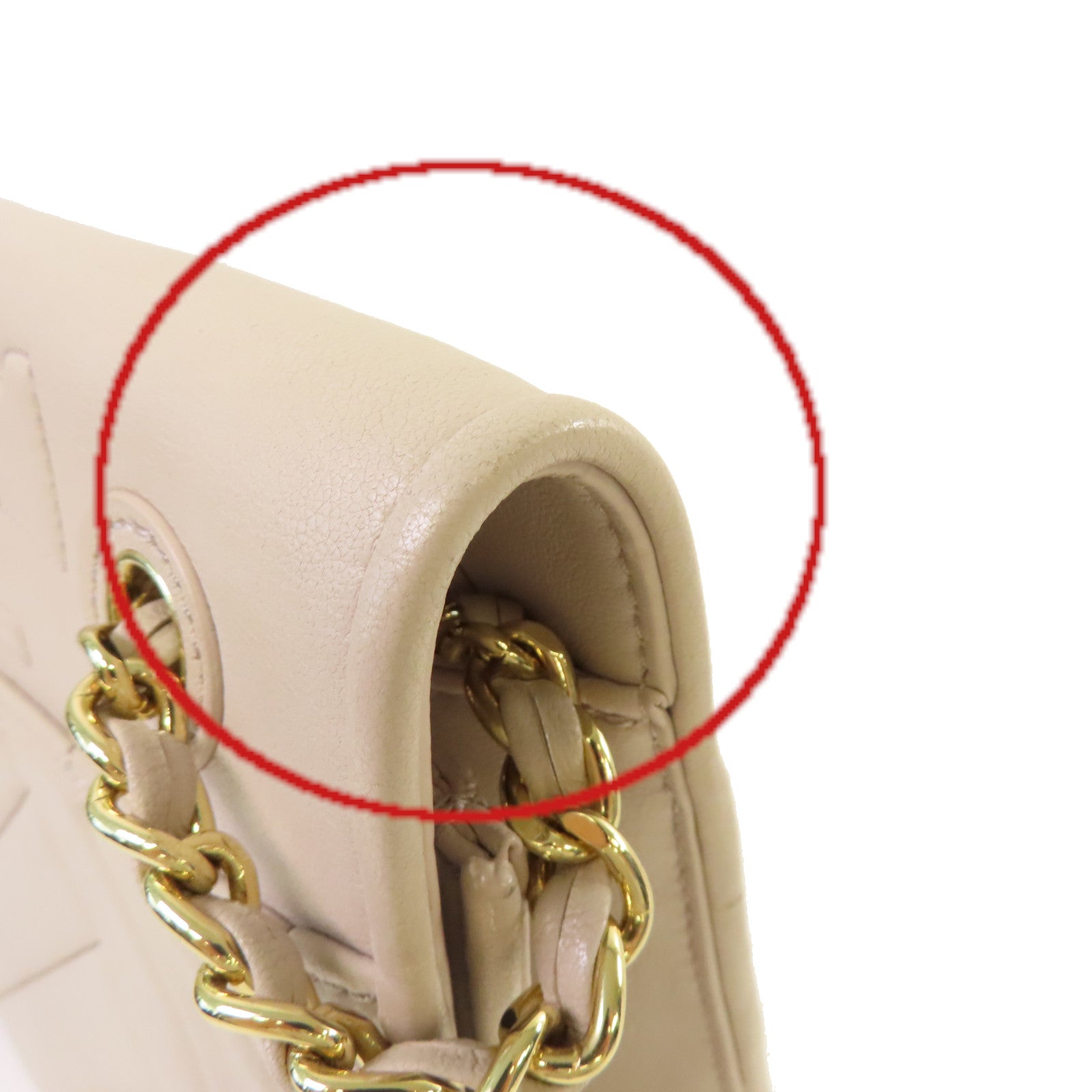 Tory Burch 牛皮皮革Chain Shoulder Bag金扣鏈帶肩背袋杏色