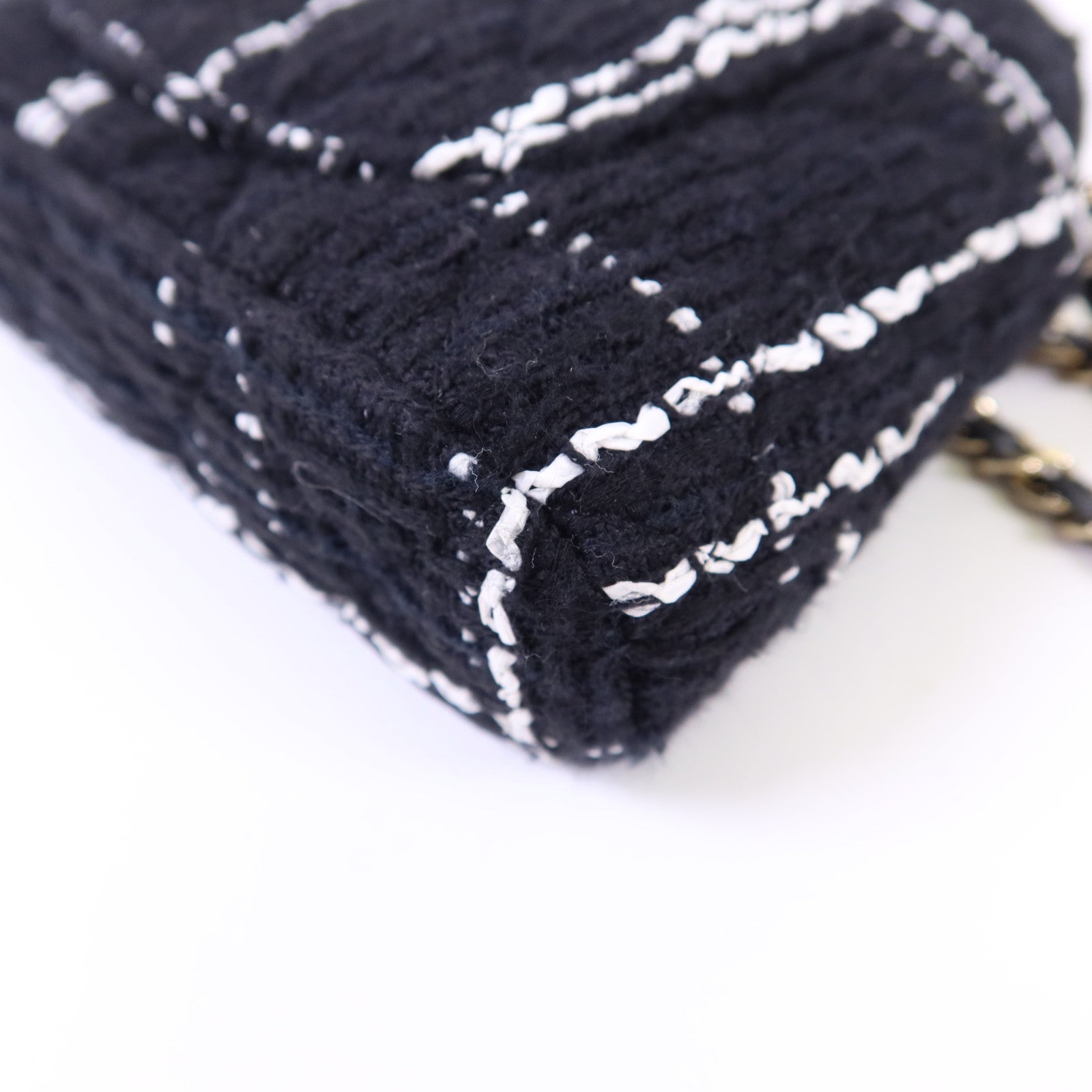 CHANEL 斜紋軟呢Chain Shoulder Bag金扣鏈帶肩背袋