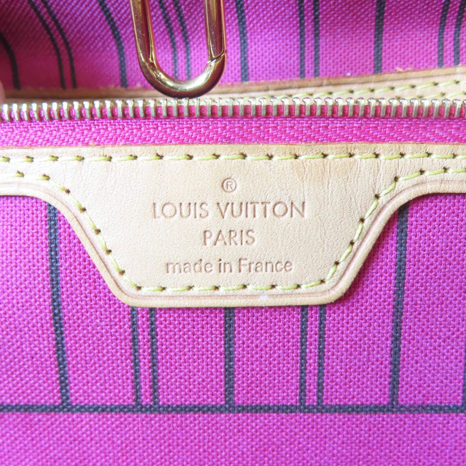 LOUIS VUITTON Monogram Neverfull GM金扣手挽袋啡色