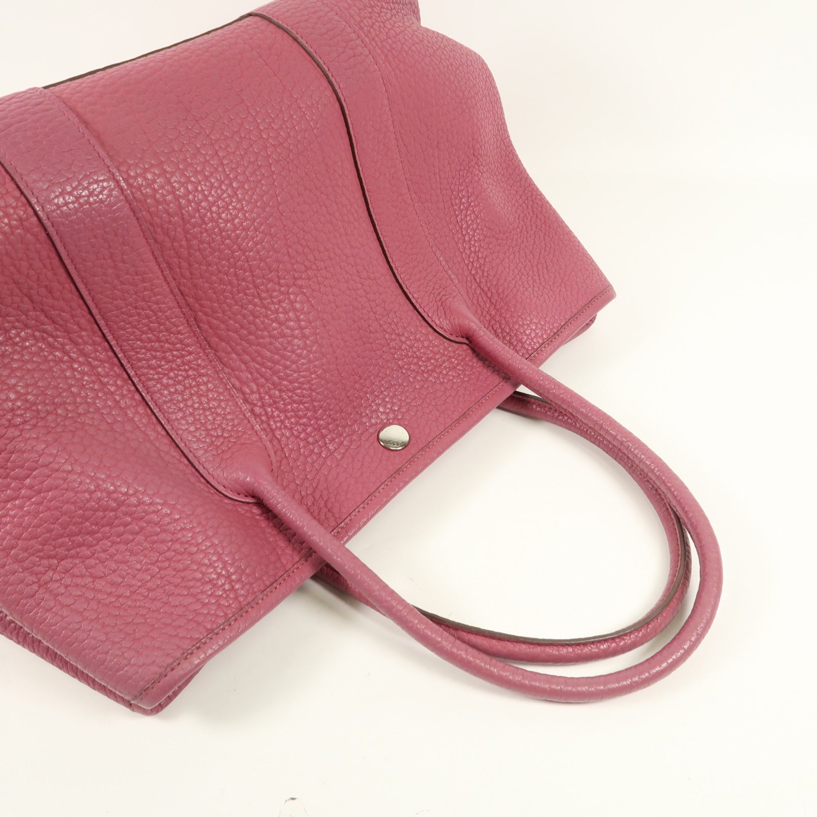 HERMES Fjord皮革Garden Party PM銀扣手挽袋Tosca