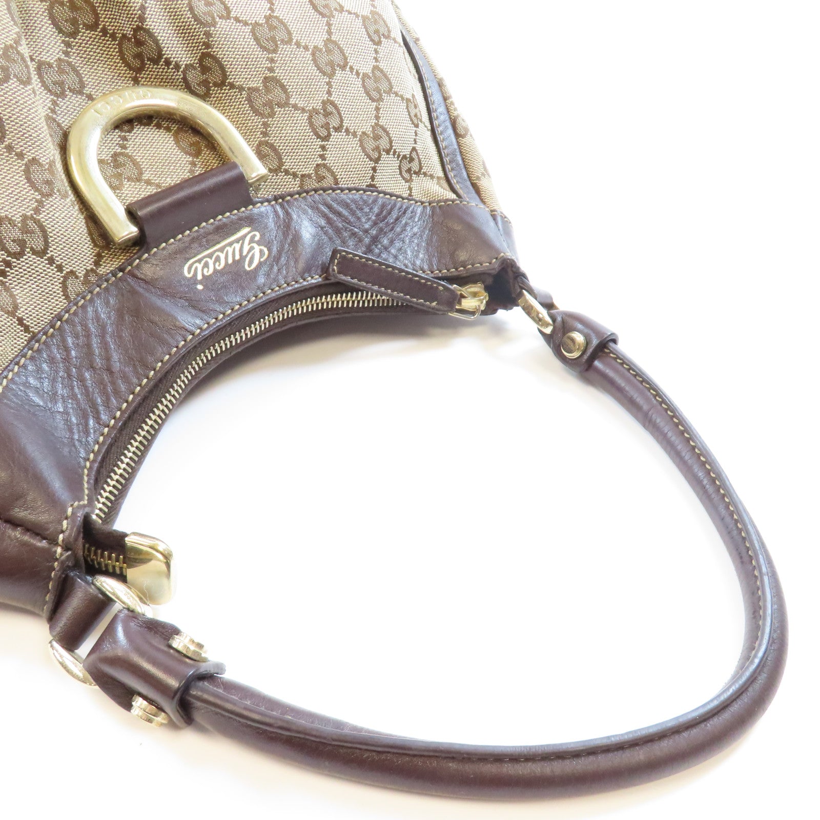 GUCCI GG GHW Abbey Shoulder Bag 190526 Canvas Brown