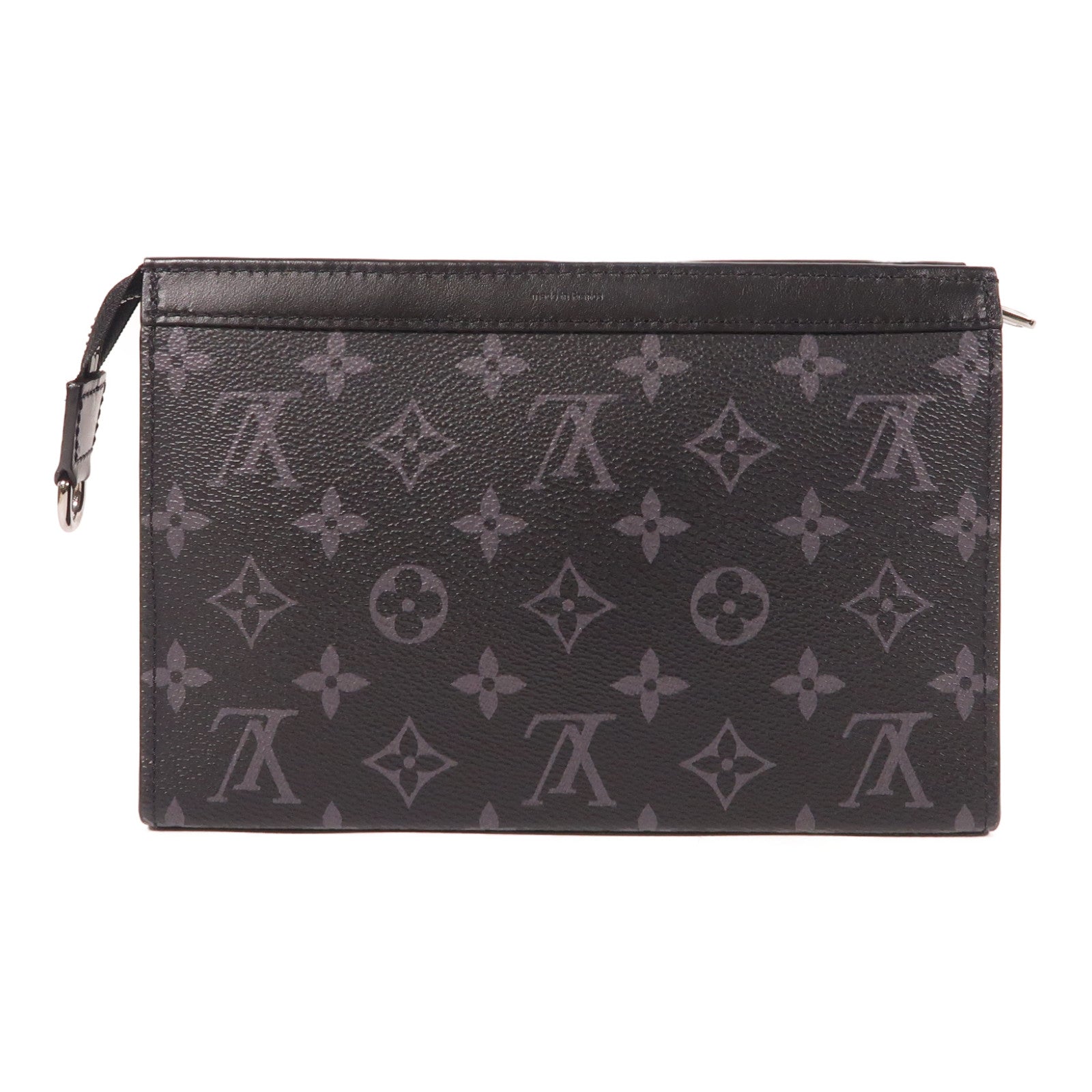 LOUIS VUITTON Monogram Eclipse Gaston Wearable Wallet銀扣肩背袋黑色