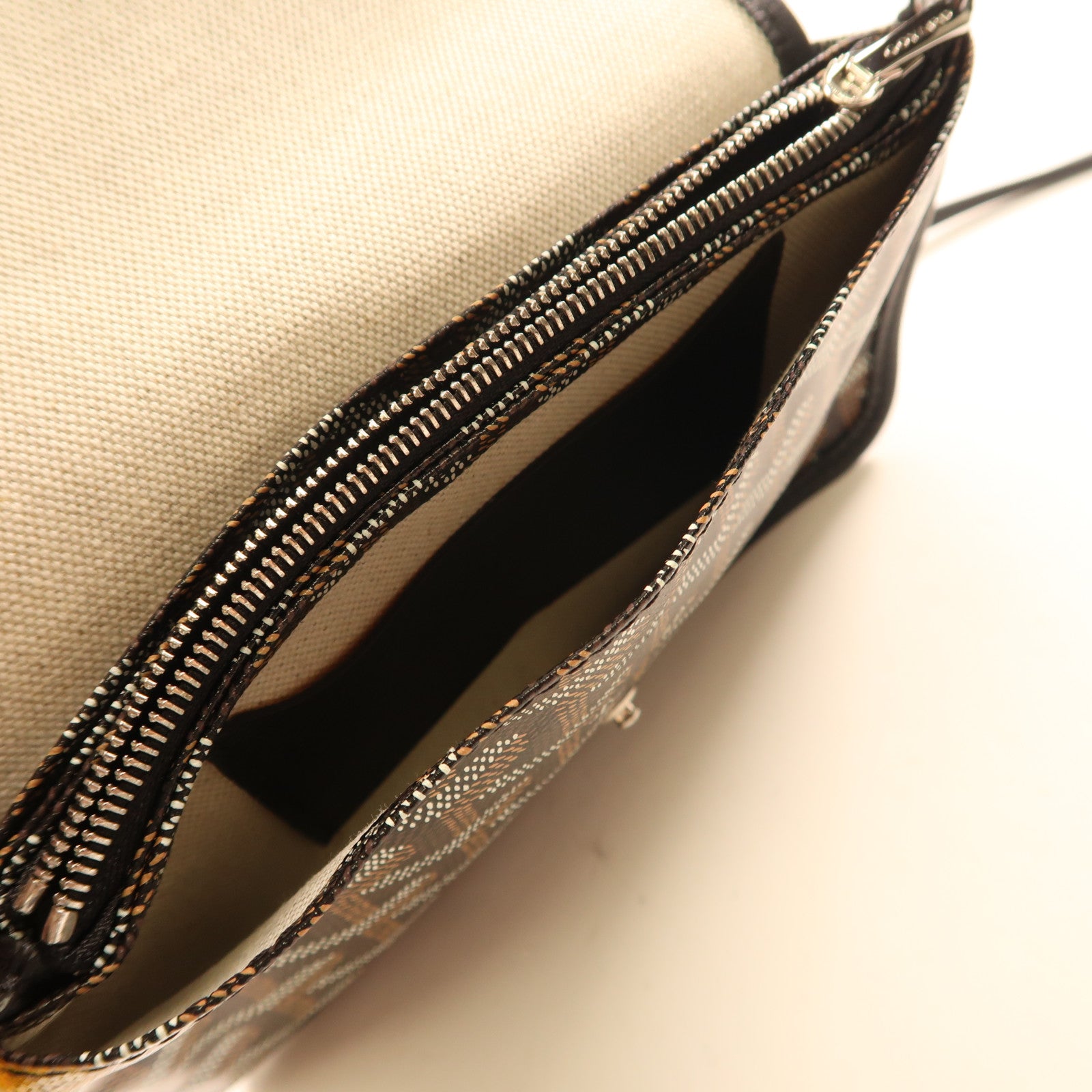 GOYARD 塗層帆布Plumet Pocket銀扣肩背袋