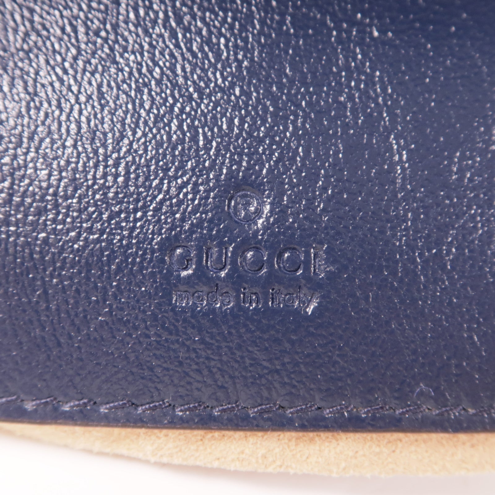 GUCCI GG SHW Chain Shoulder Bag 573817 Calfskin Leather Navy