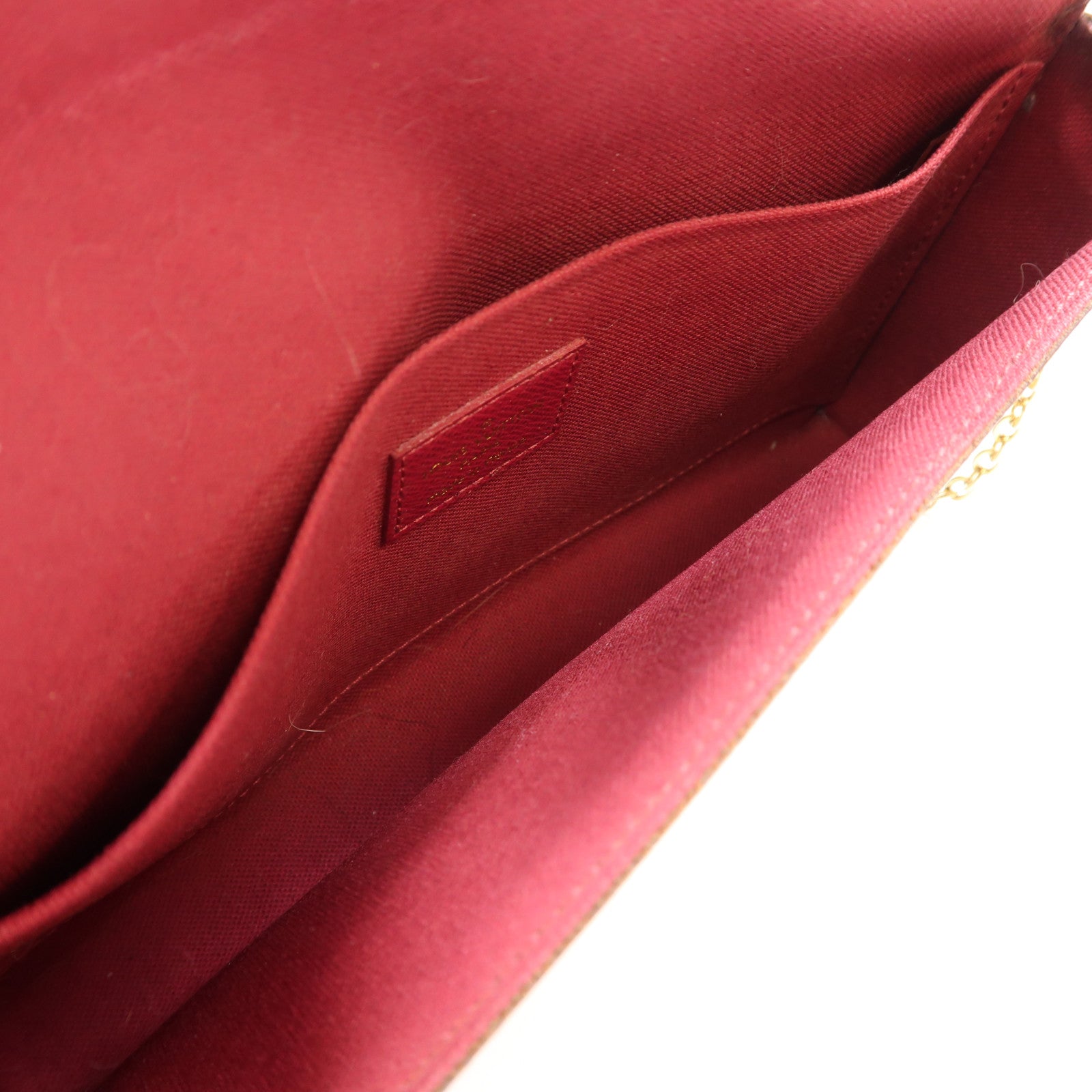 LOUIS VUITTON Monogram Pochette Felicie金扣鏈帶肩背袋棕色