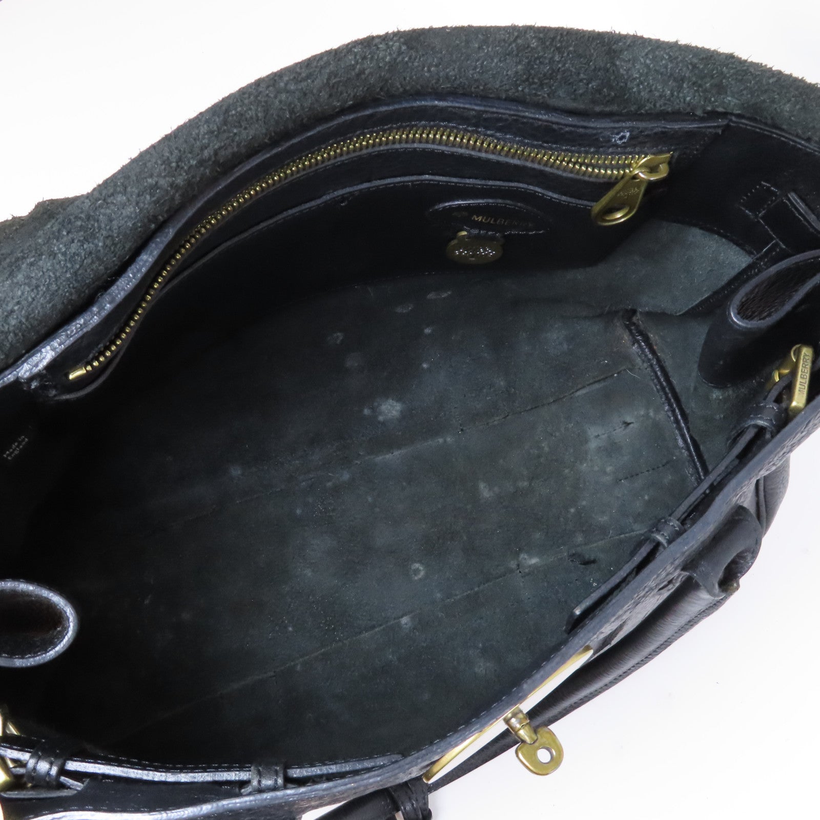 MULBERRY 牛皮皮革Hand Bag金扣肩背袋黑色