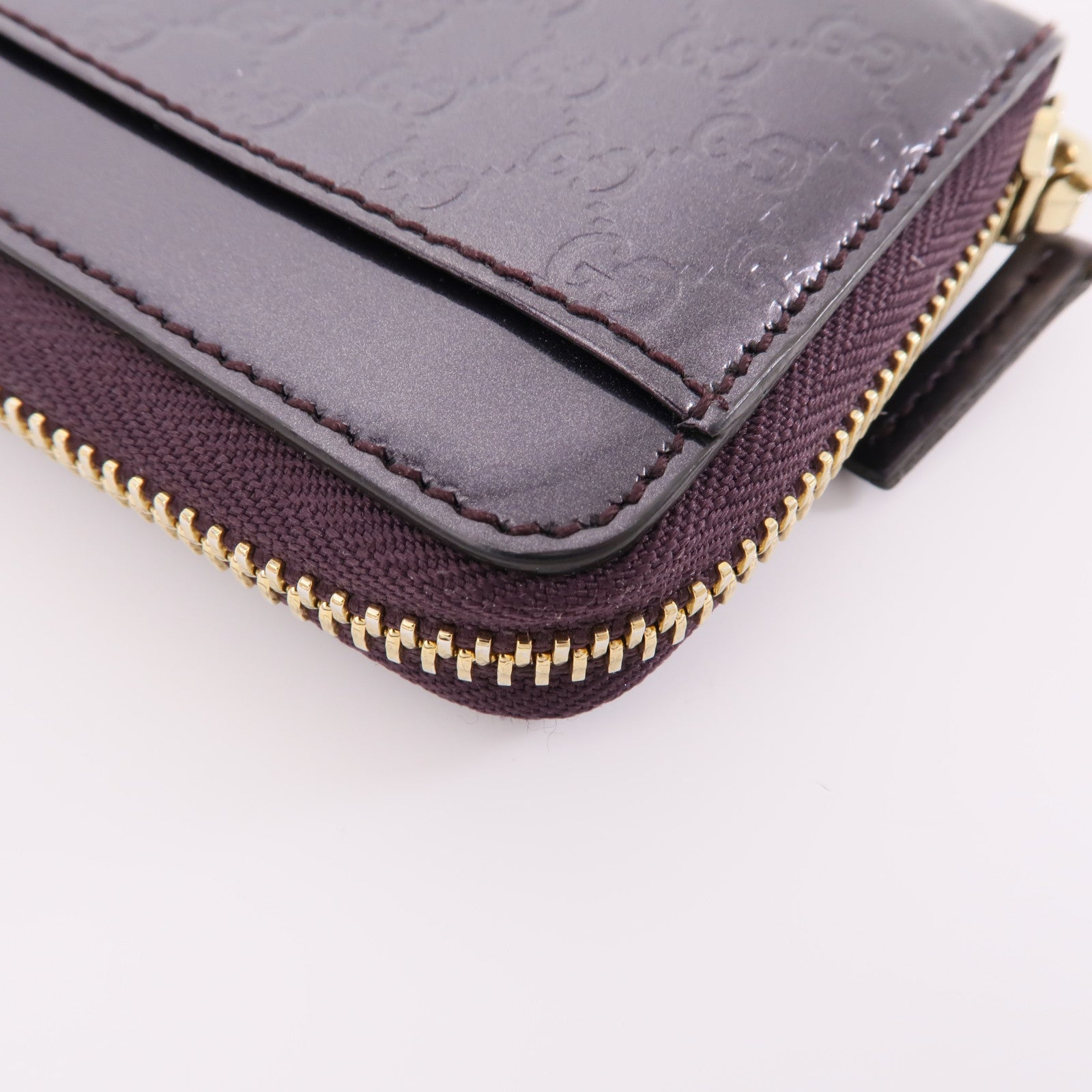 GUCCI 漆皮皮革Card Case金扣卡片套紫色