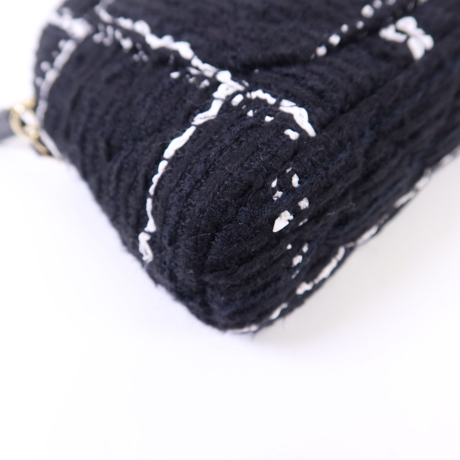 CHANEL 斜紋軟呢Chain Shoulder Bag金扣鏈帶肩背袋