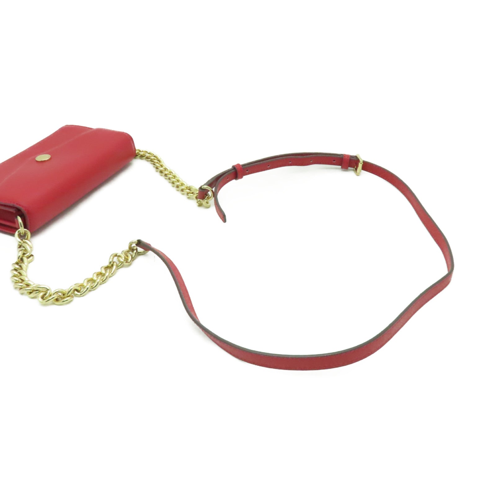 Michael Kors 【激減優惠】牛皮皮革Shoulder Bag金扣鏈帶肩背袋紅色