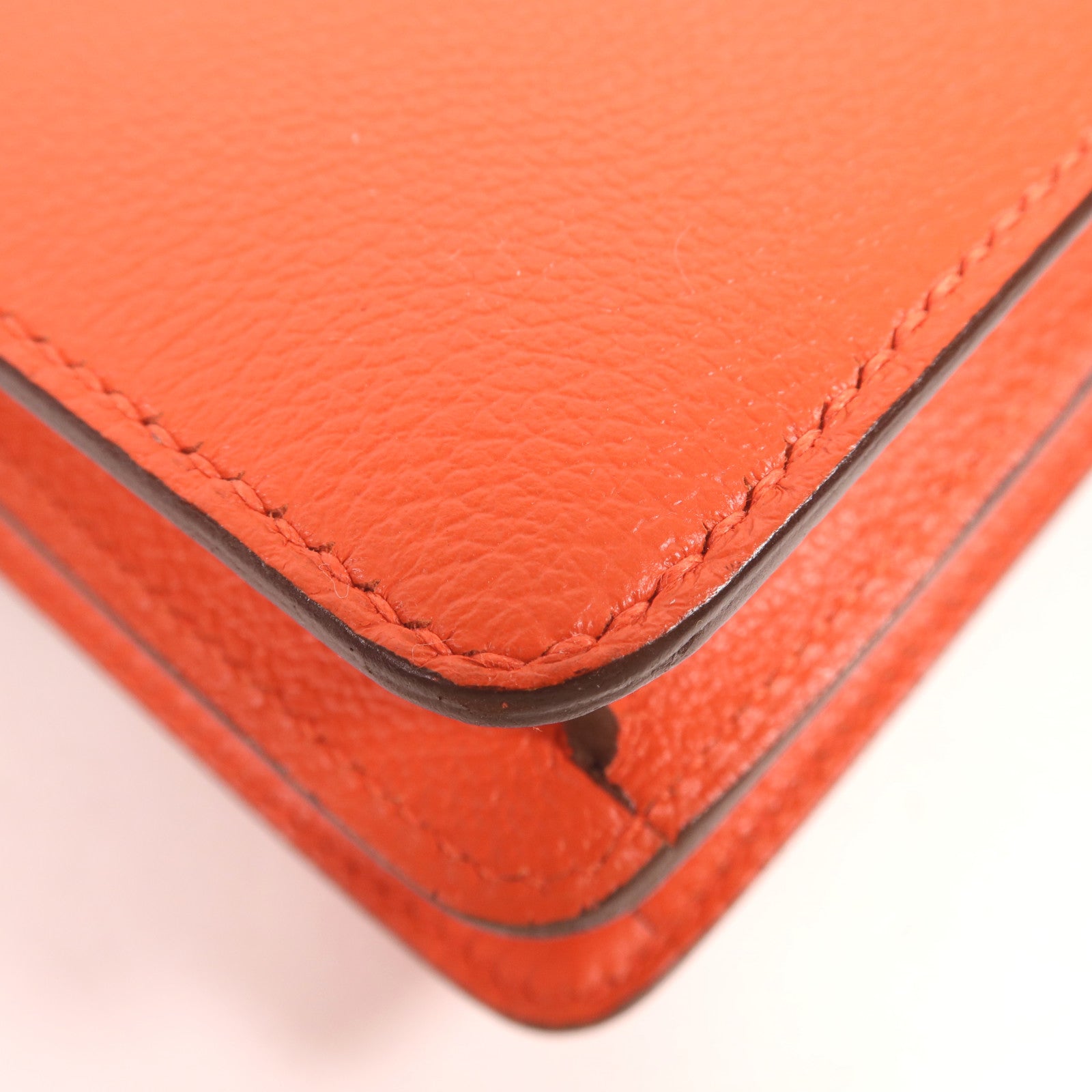 HERMES Evercolor皮革Mini Roulis金扣肩背袋Cuivre/Capucine