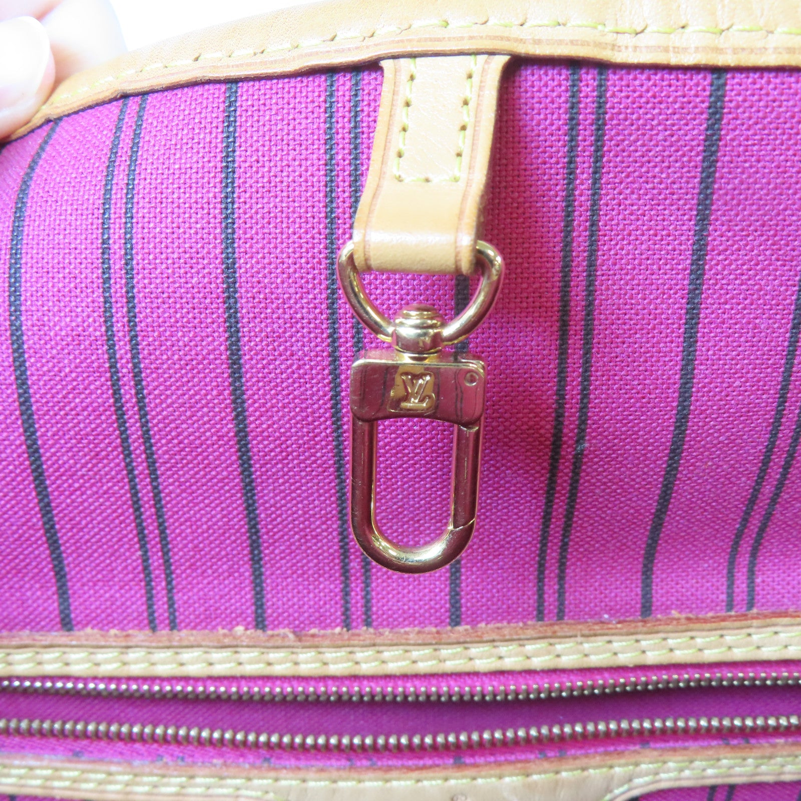 LOUIS VUITTON Monogram Neverfull GM金扣手挽袋啡色