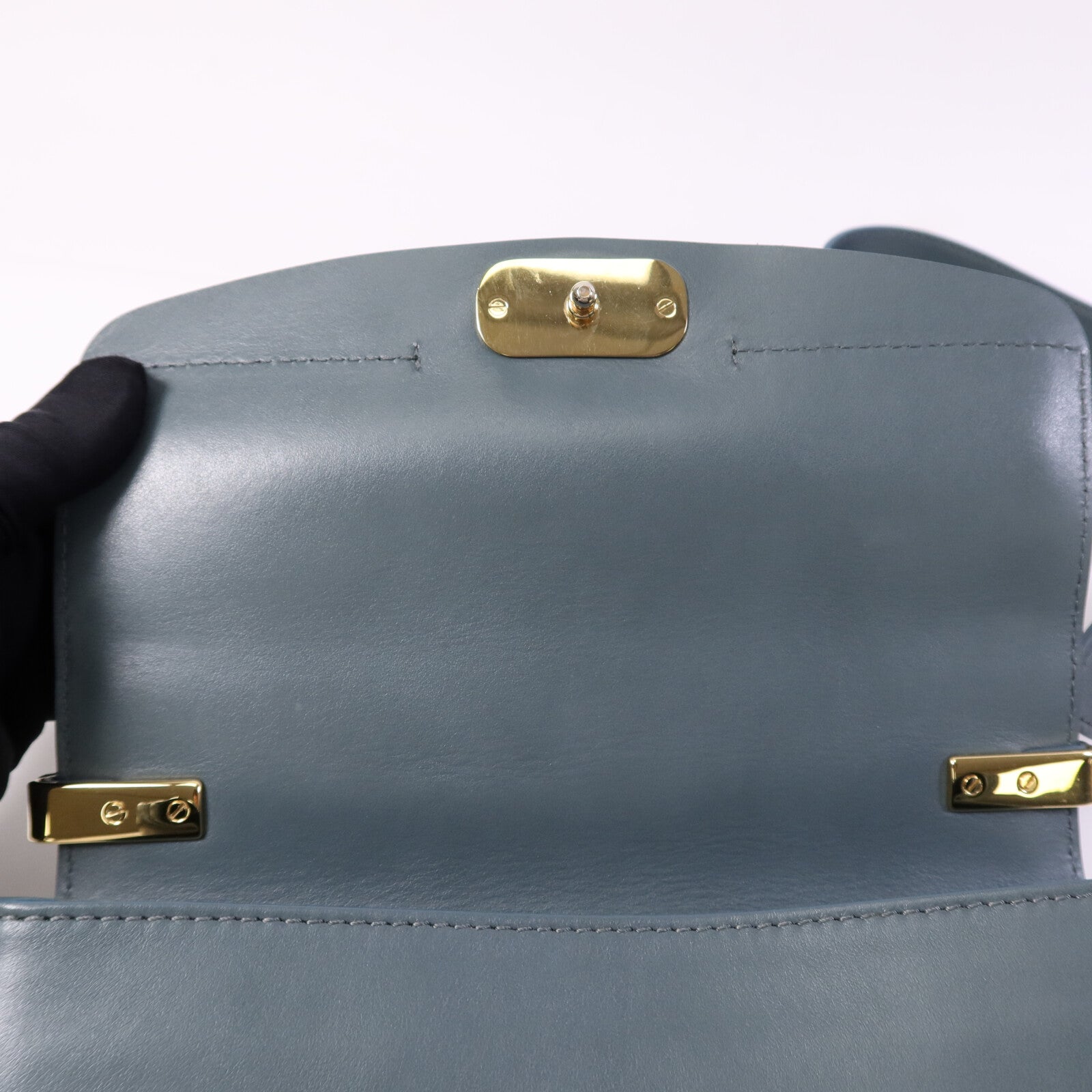 Chloe 牛皮皮革Small C Double Carry Bag金扣肩背袋