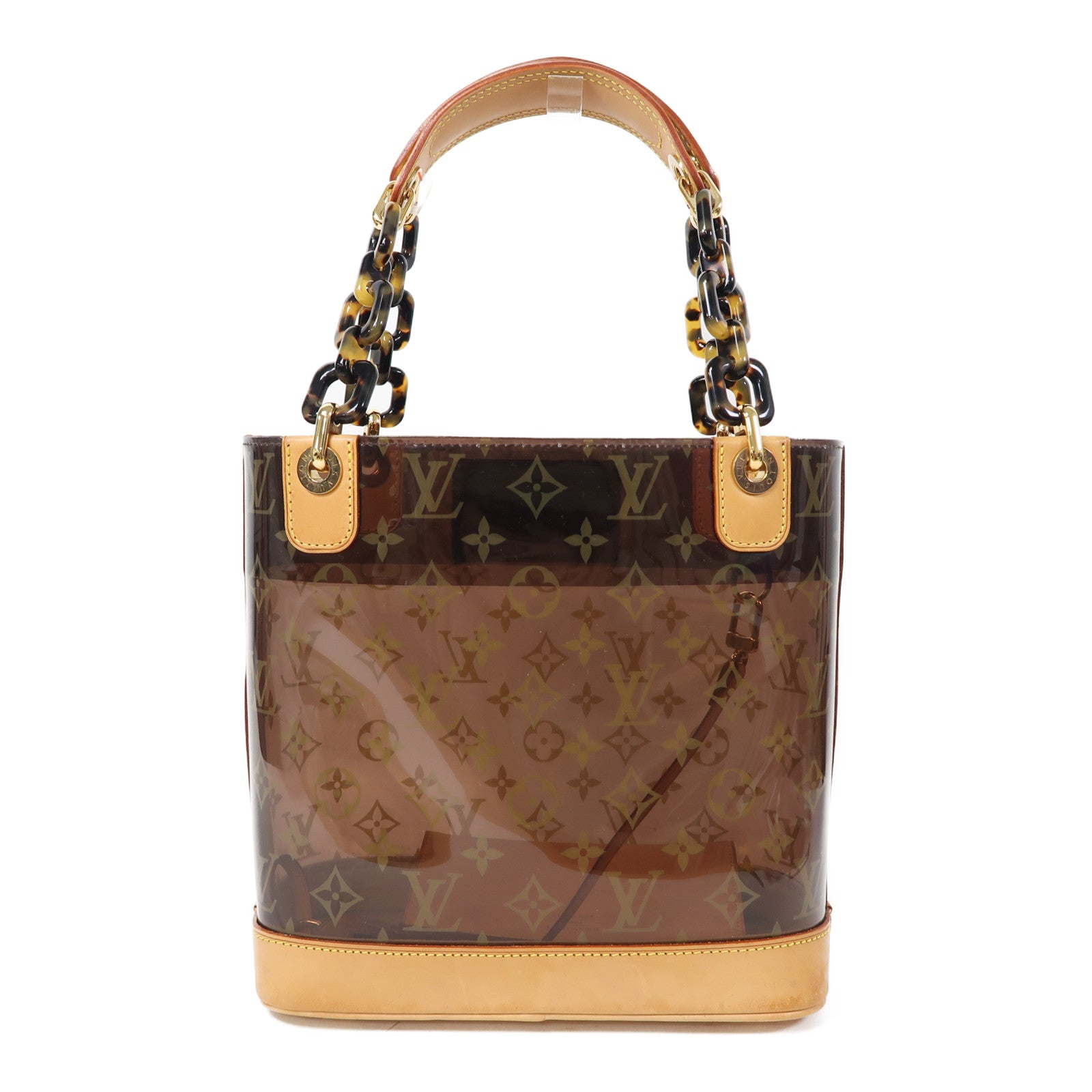 LOUIS VUITTON Monogram Vinyl Cabas Ambre PM金扣肩背袋啡色