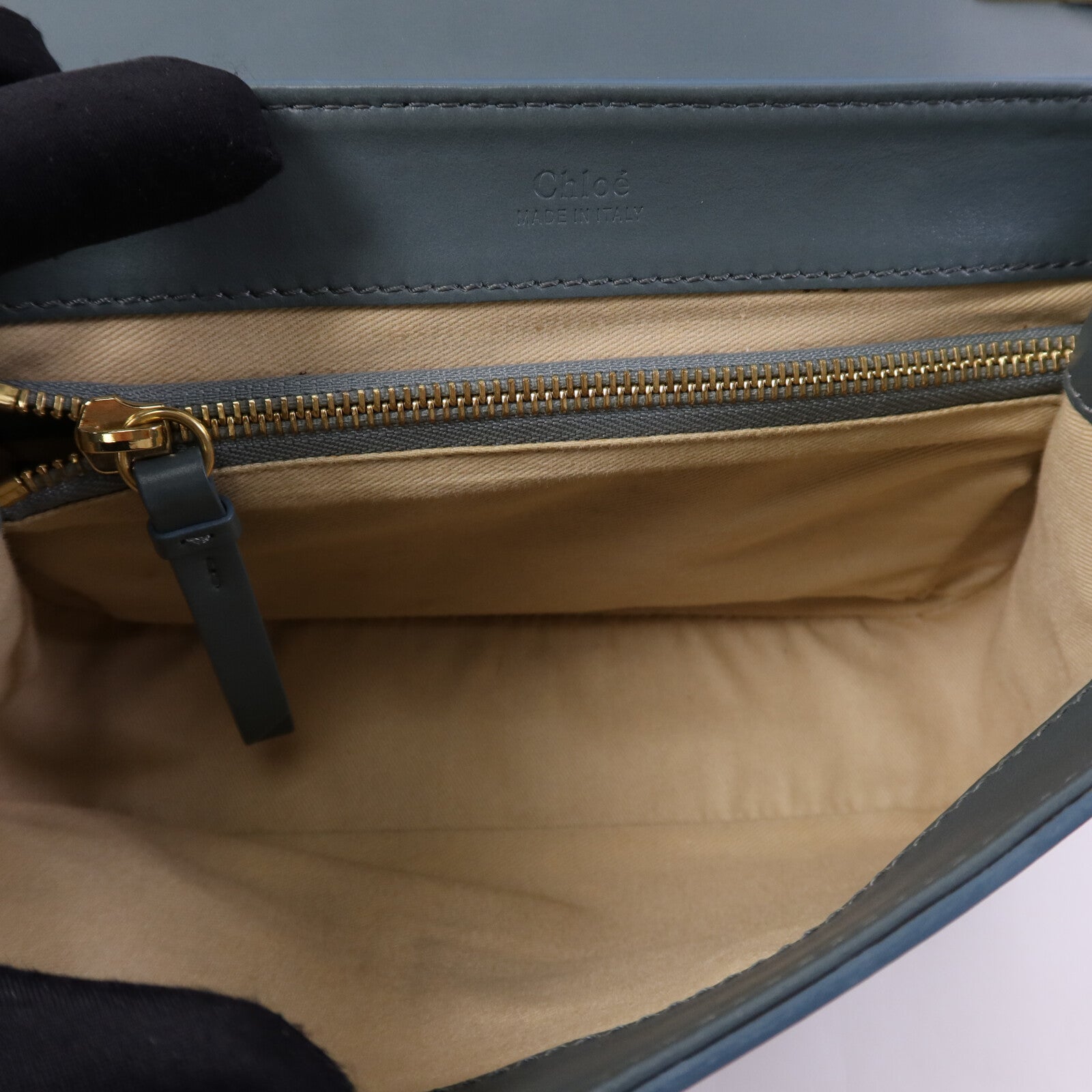 Chloe 牛皮皮革Small C Double Carry Bag金扣肩背袋