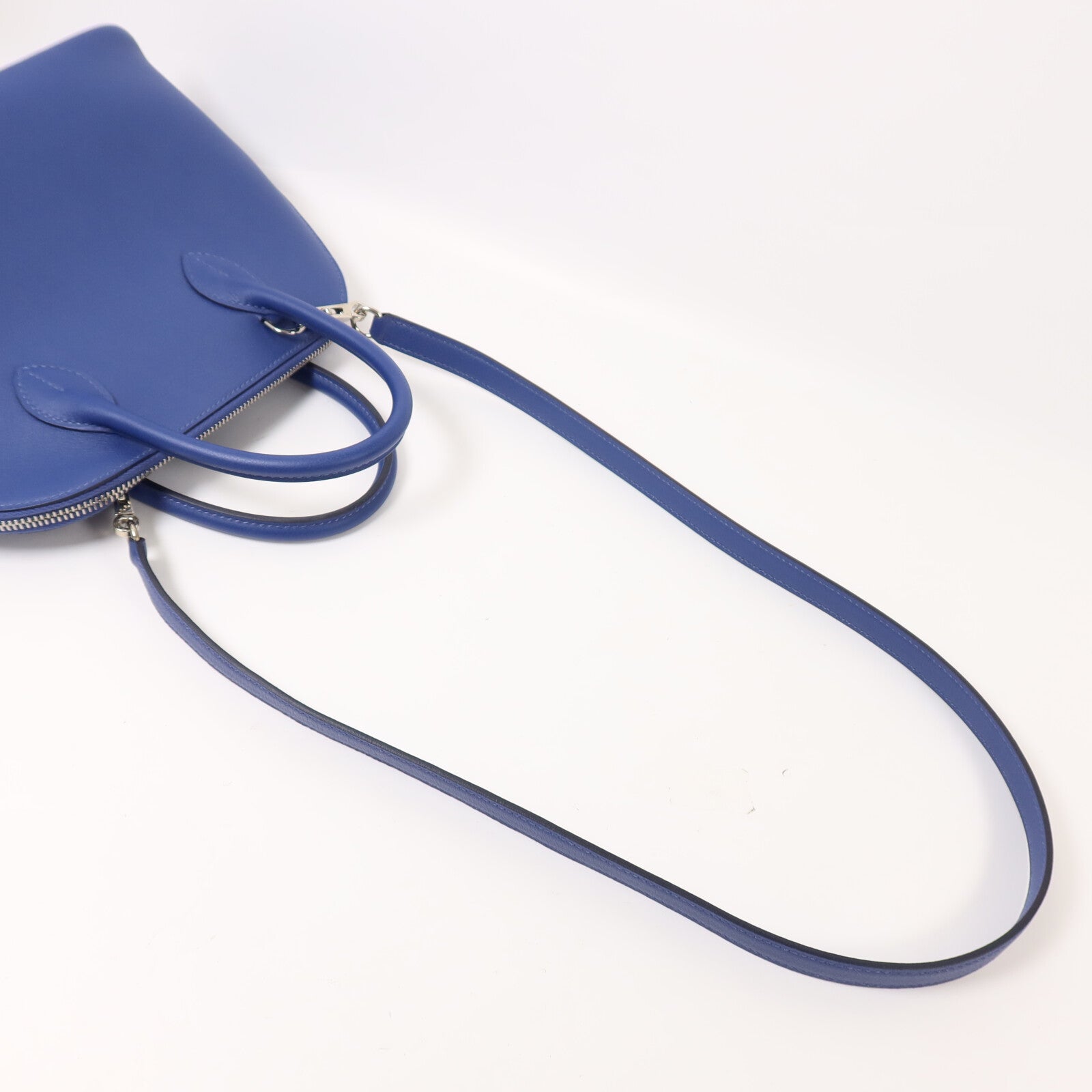 HERMES Evercolor皮革Bolide 25手挽肩背兩用袋Bleu Saphir/Cassis