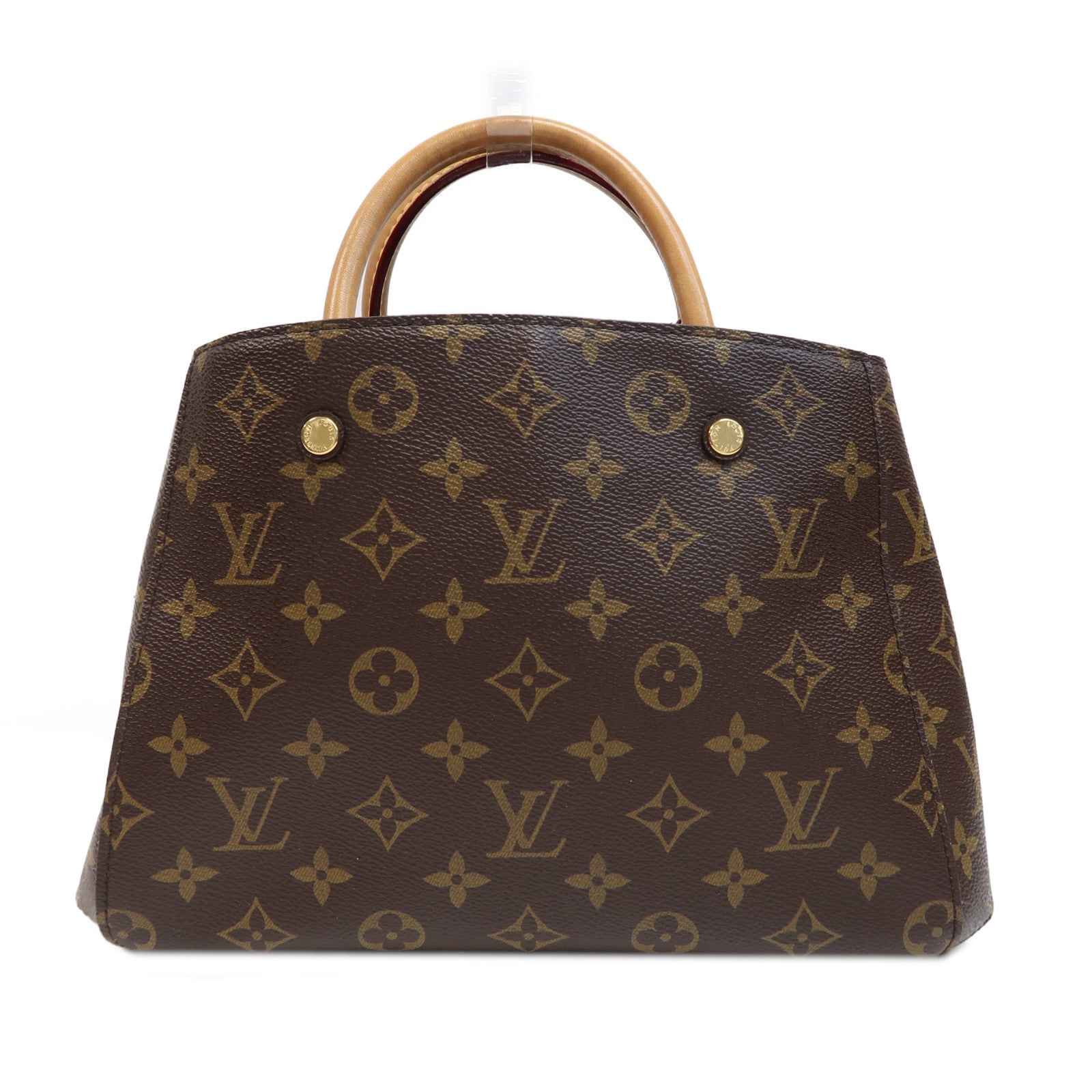 LOUIS VUITTON Monogram Montaigne BB金扣手挽肩背兩用袋啡色