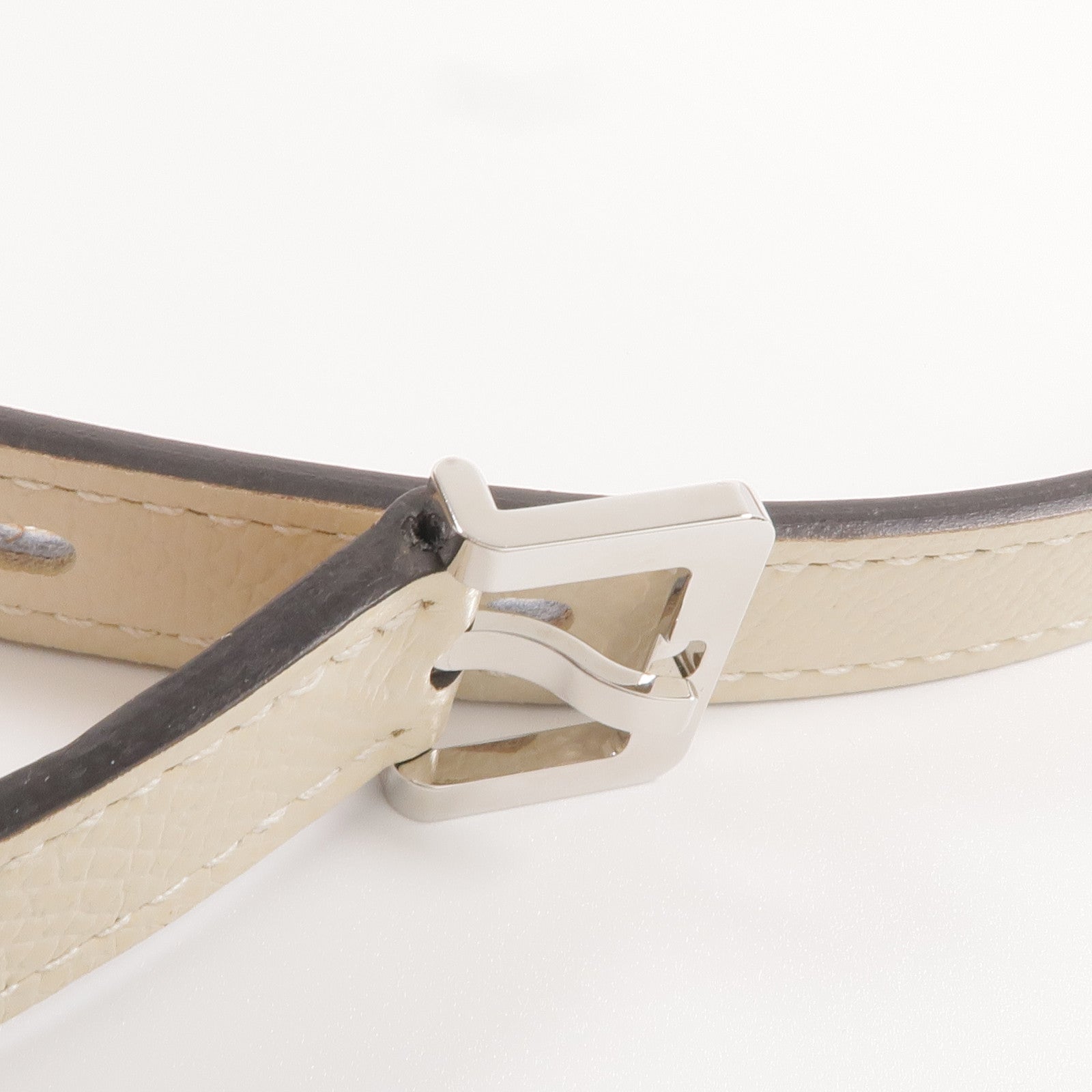 HERMES 【激減優惠】Epsom皮革POP H Belt銀扣皮帶Craie