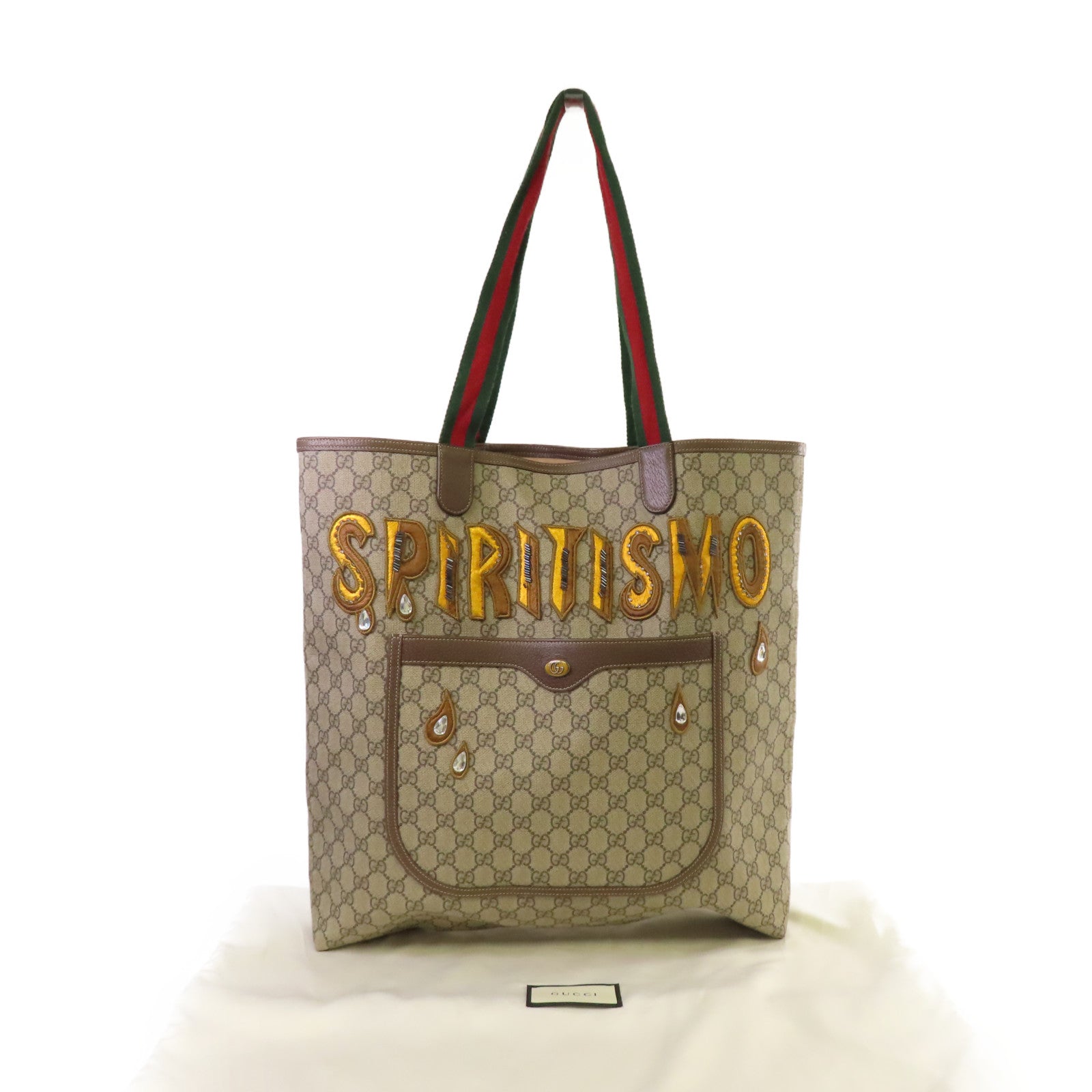 GUCCI 【激減優惠】塗層帆布Spiritismo Tote Bag肩背袋啡色