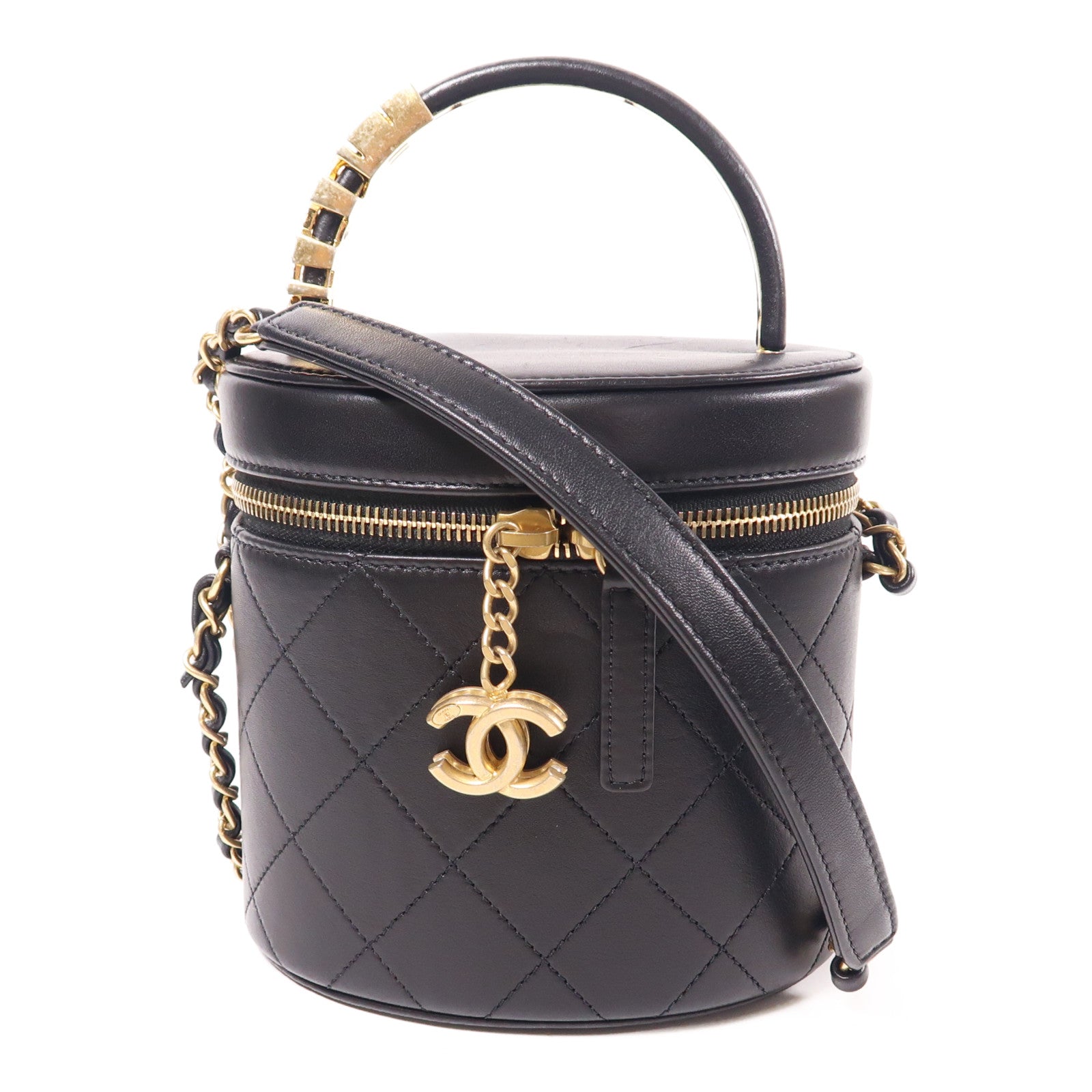 CHANEL 牛皮皮革Chain Shoulder Bag金扣鏈帶手挽肩背兩用袋