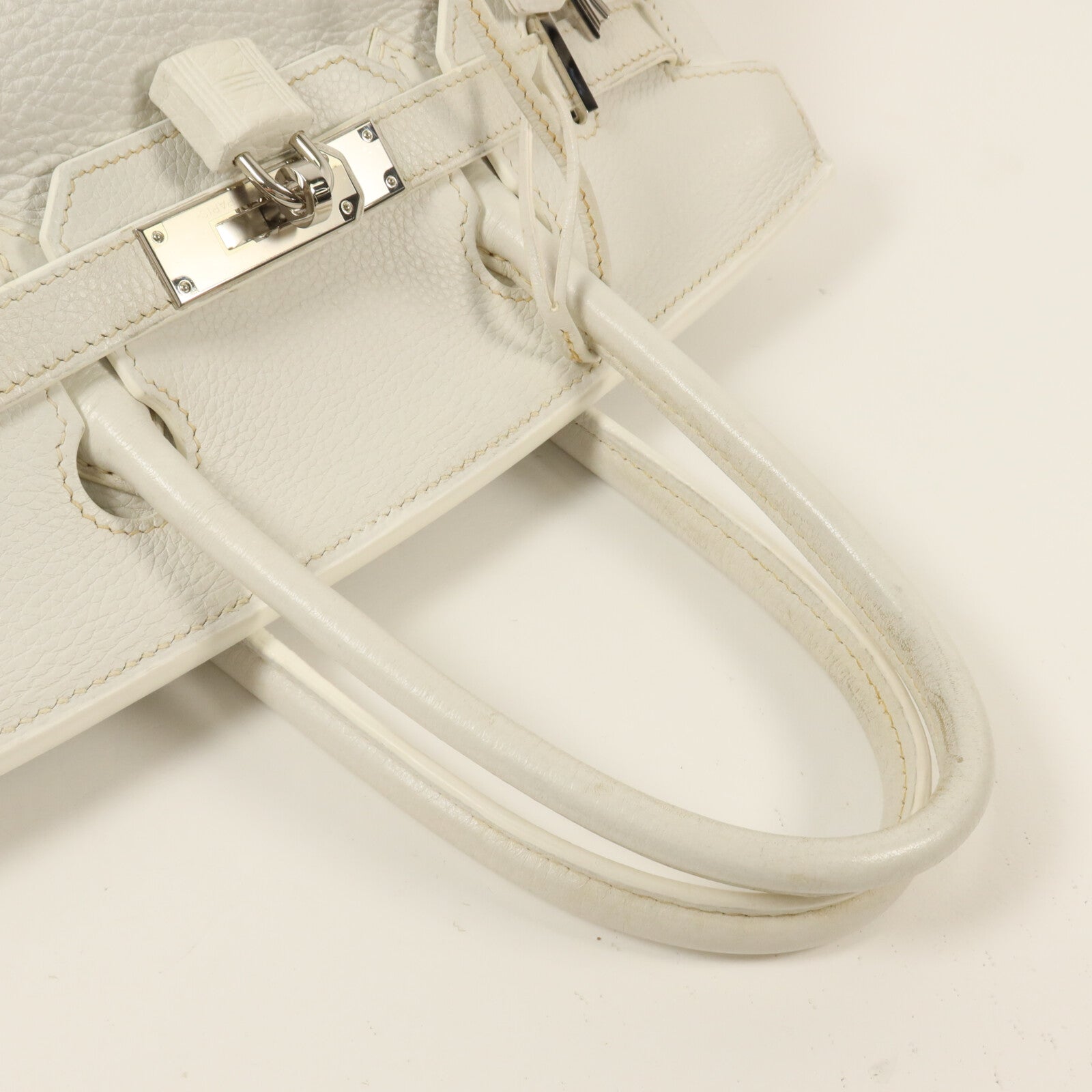 HERMES Togo皮革Birkin 30手挽袋Blanc
