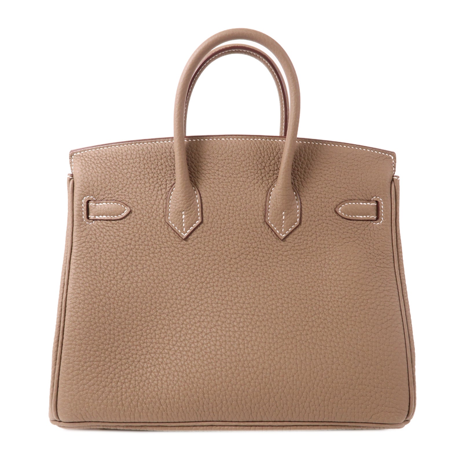 HERMES Clemence皮革Birkin 25金扣手挽袋Etoupe大象灰色