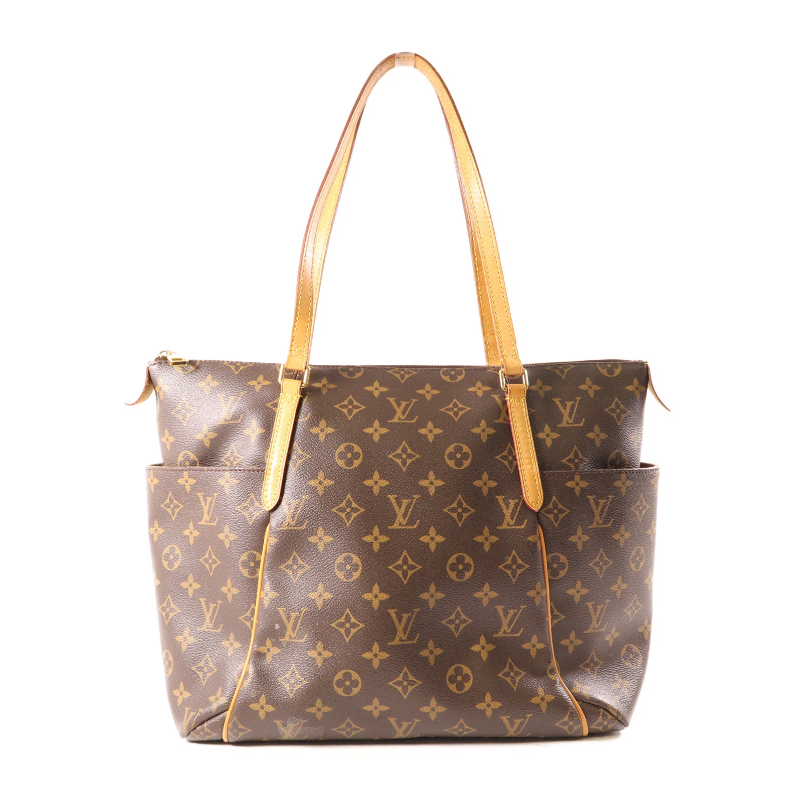 LOUIS VUITTON Monogram Totally MM金扣肩背袋棕色