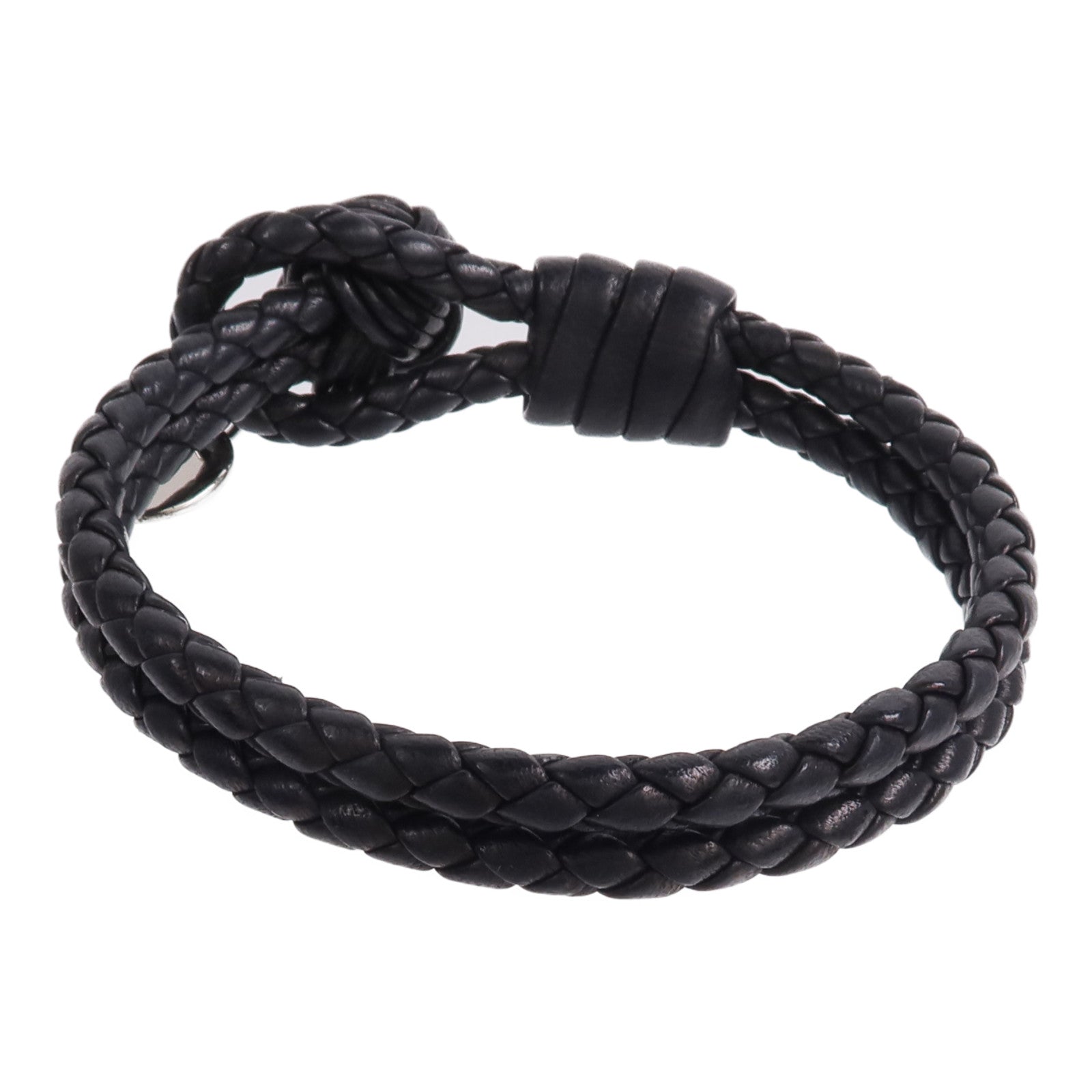 BOTTEGA VENETA 織紋皮革/925純銀Knot Bracelet手帶