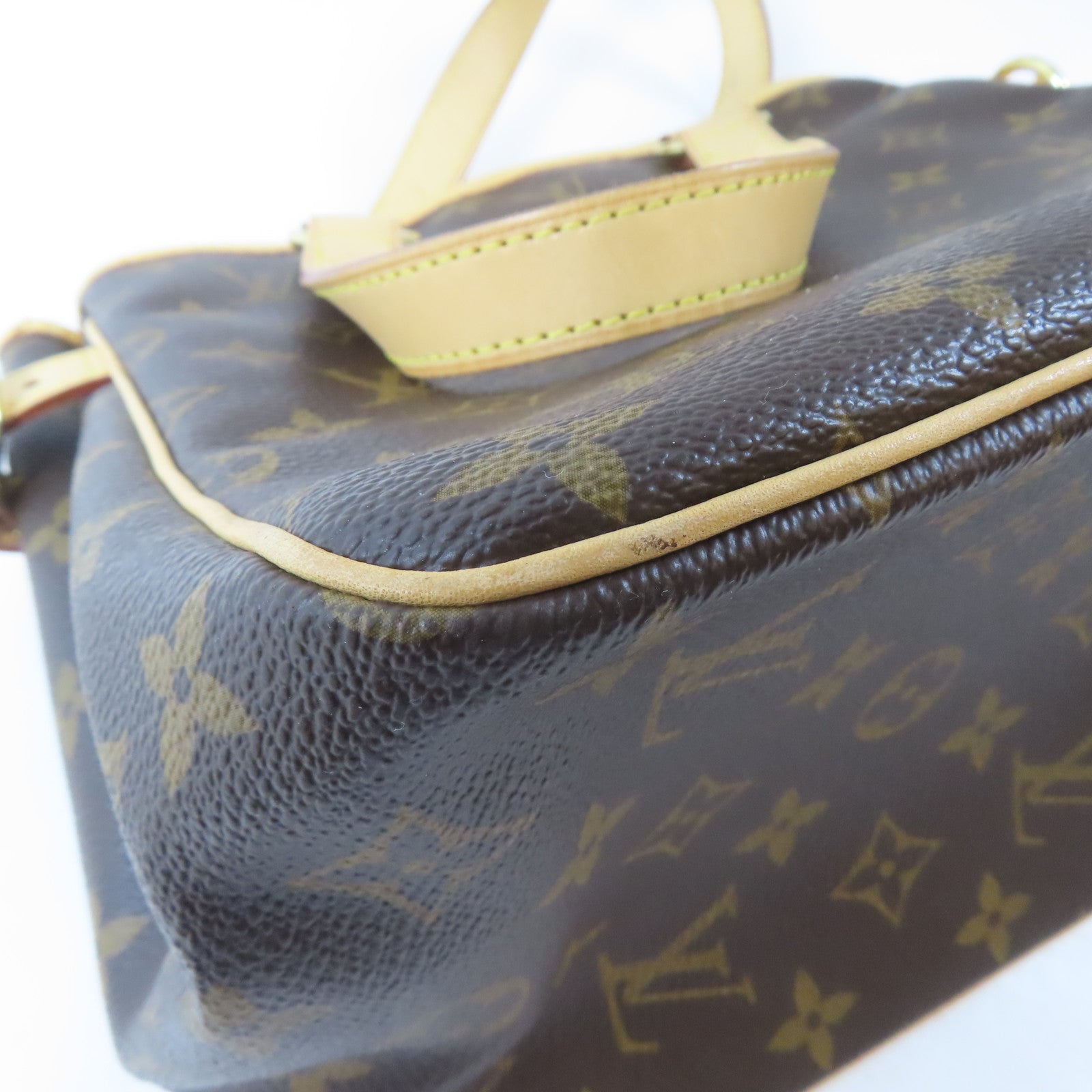 LOUIS VUITTON Monogram Batignolles金扣手挽袋啡色