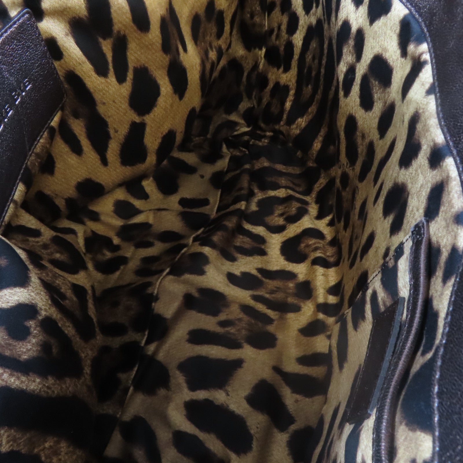 D&G 【激減優惠】牛皮皮革Tote Bag金扣手挽袋啡色