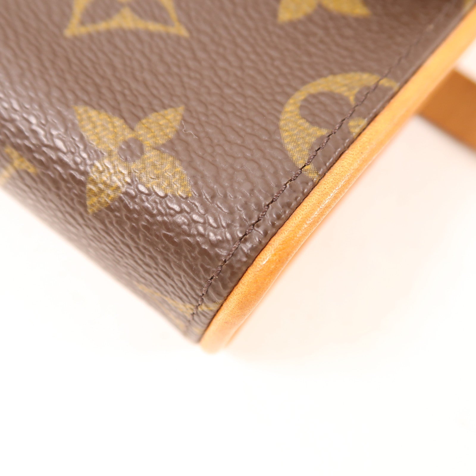 LOUIS VUITTON Monogram Pochette Florentine金扣腰包棕色