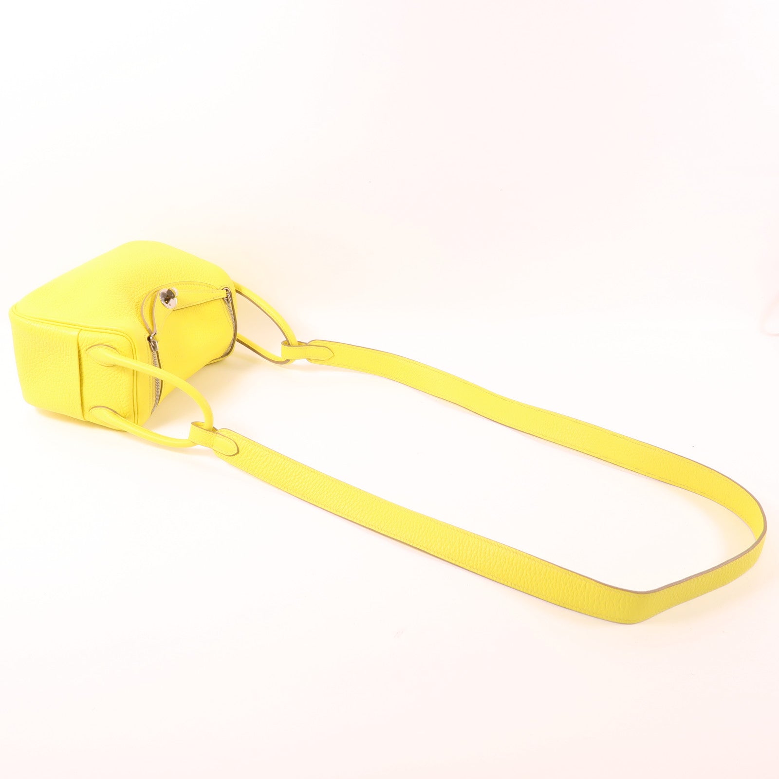 HERMES Clemence皮革Mini Lindy銀扣手挽肩背兩用袋