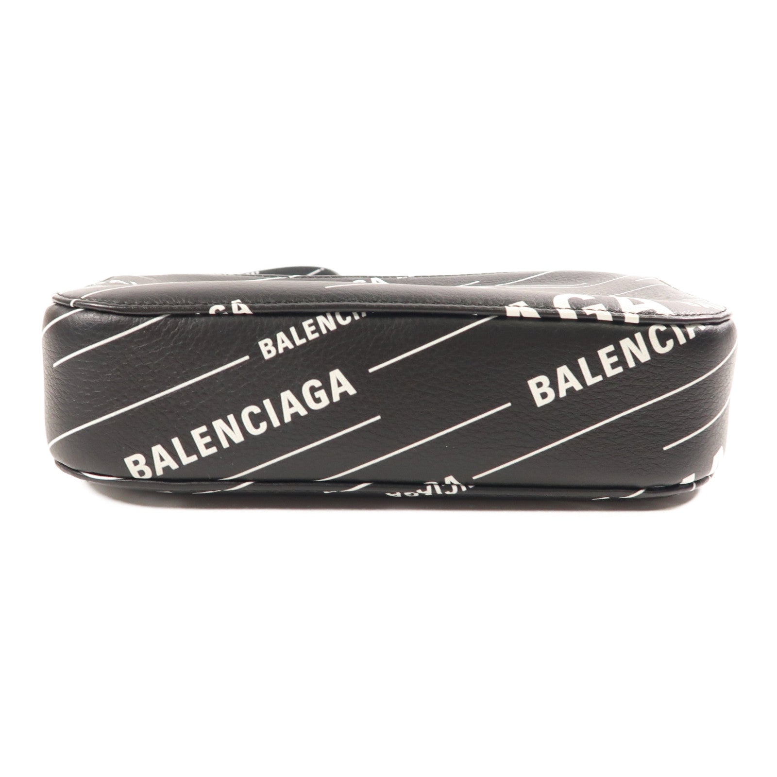 BALENCIAGA SHW Shoulder Bag Calfskin Leather 552370 Black/White