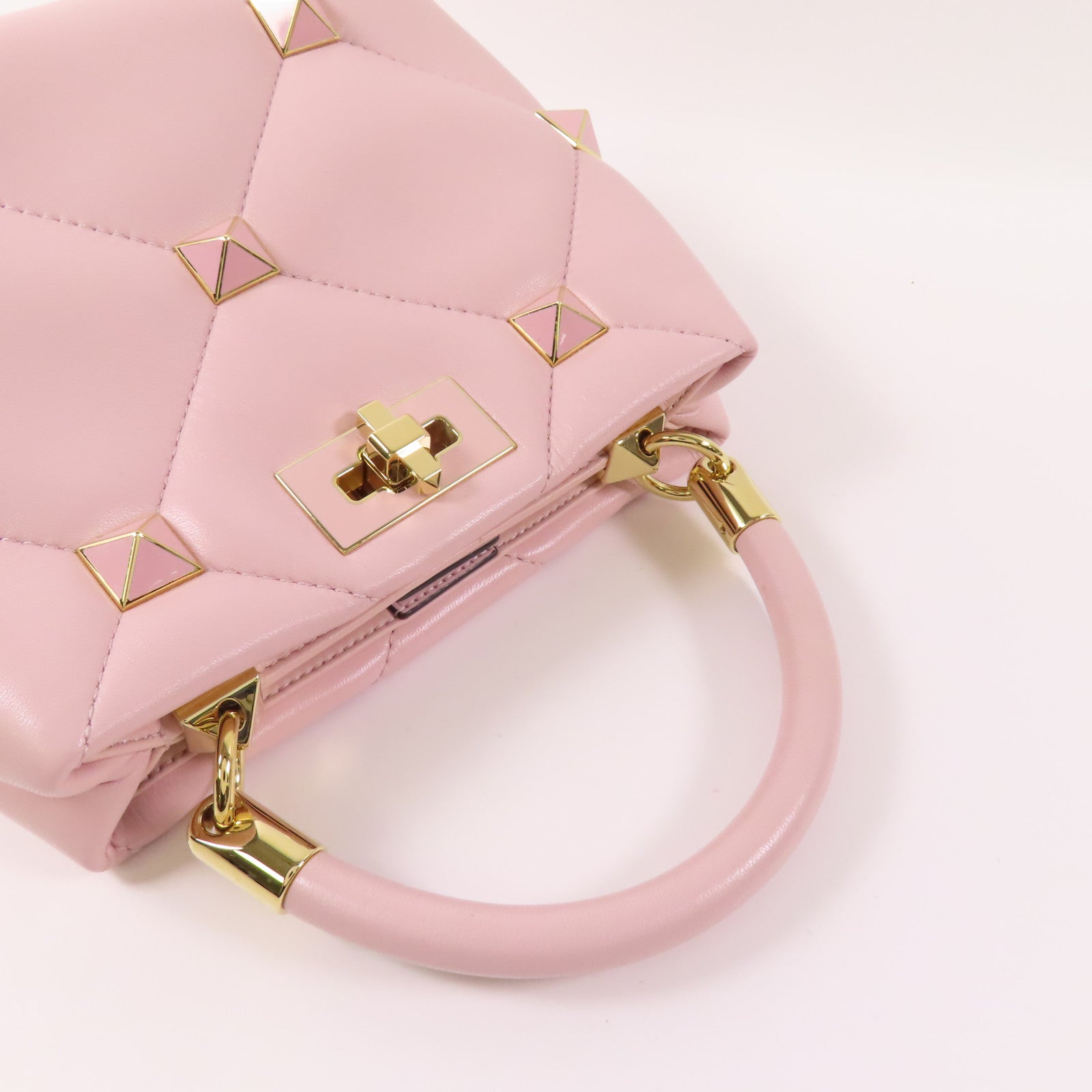 Valentino 牛皮皮革Roman Stud 2 Way Bag金扣鏈帶手挽肩背兩用袋