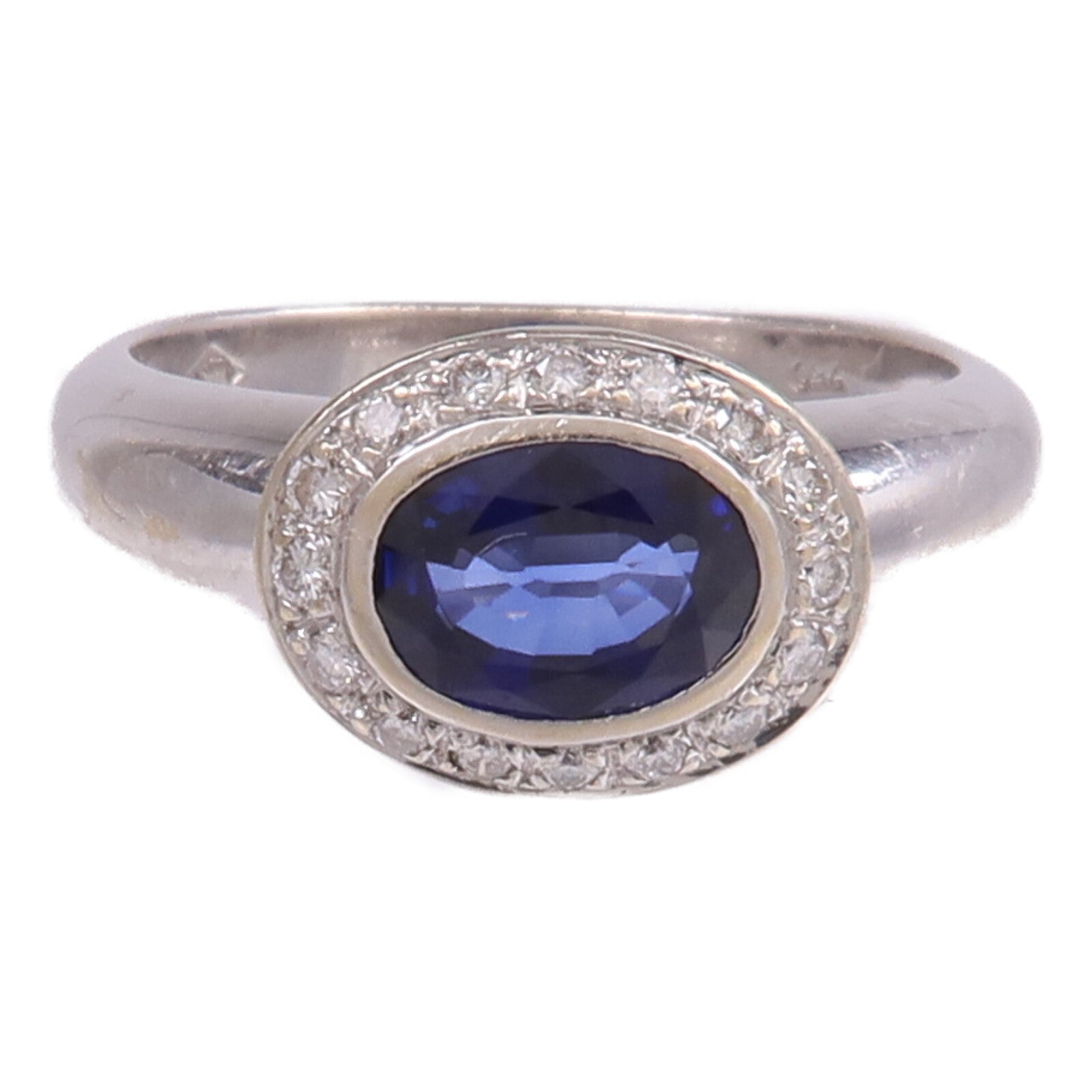 JEWELRY 18K白金Sapphire Diamond Ring藍寶石/鑽石戒指US#6