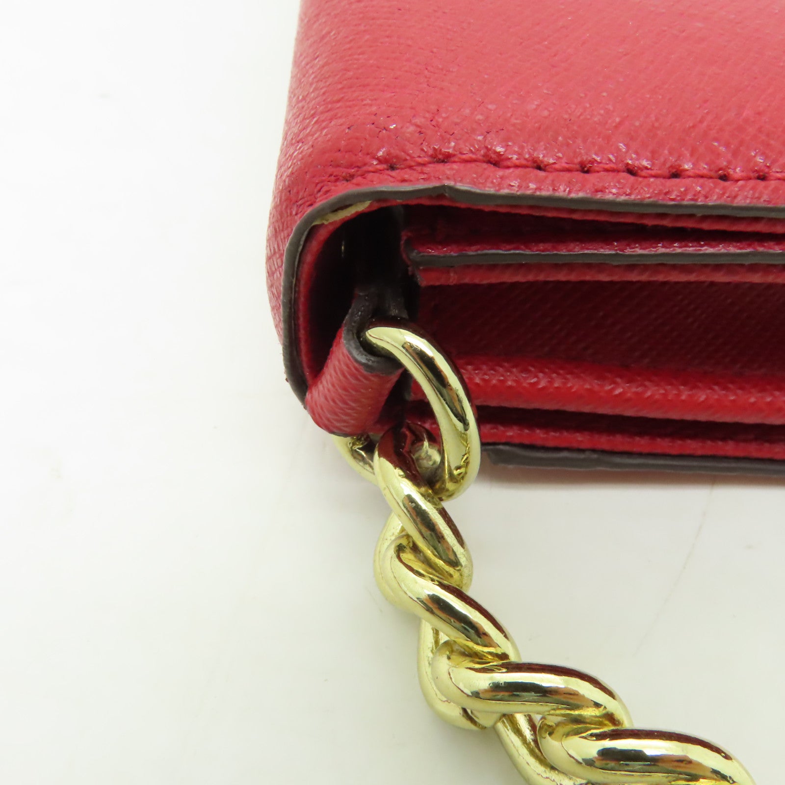 Michael Kors 【激減優惠】牛皮皮革Shoulder Bag金扣鏈帶肩背袋紅色