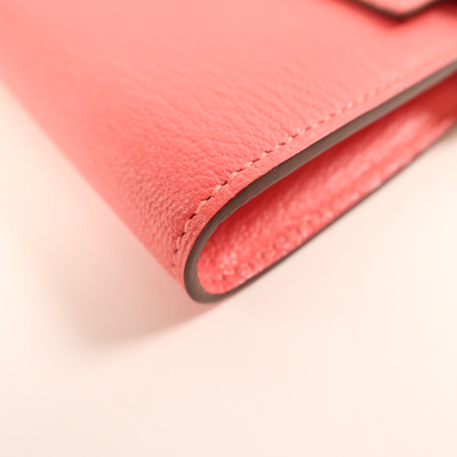 HERMES Chevre Mysore皮革Kelly Wallet銀扣長錢包Rose Azalee