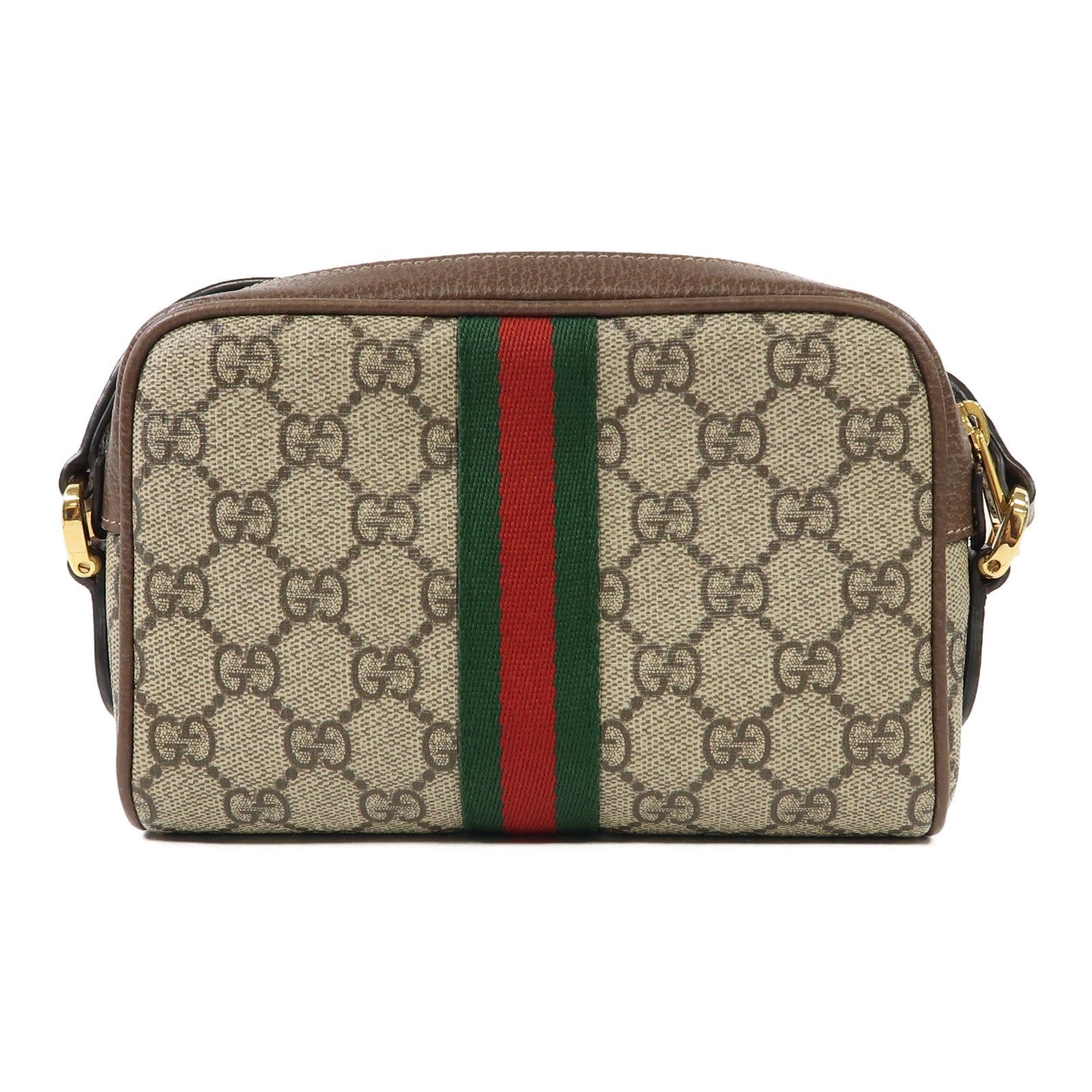 GUCCI 塗層帆布Ophidia GG Supreme Mini金扣肩背袋啡色