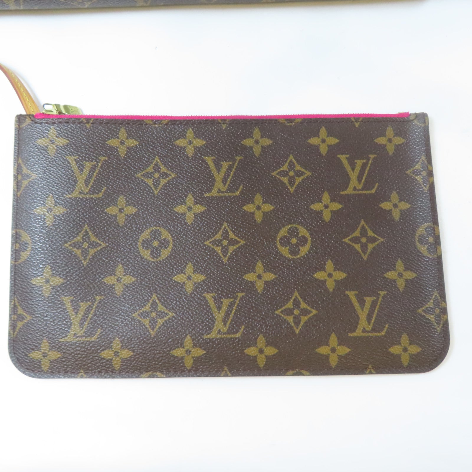 LOUIS VUITTON Monogram Neverfull GM金扣手挽袋啡色