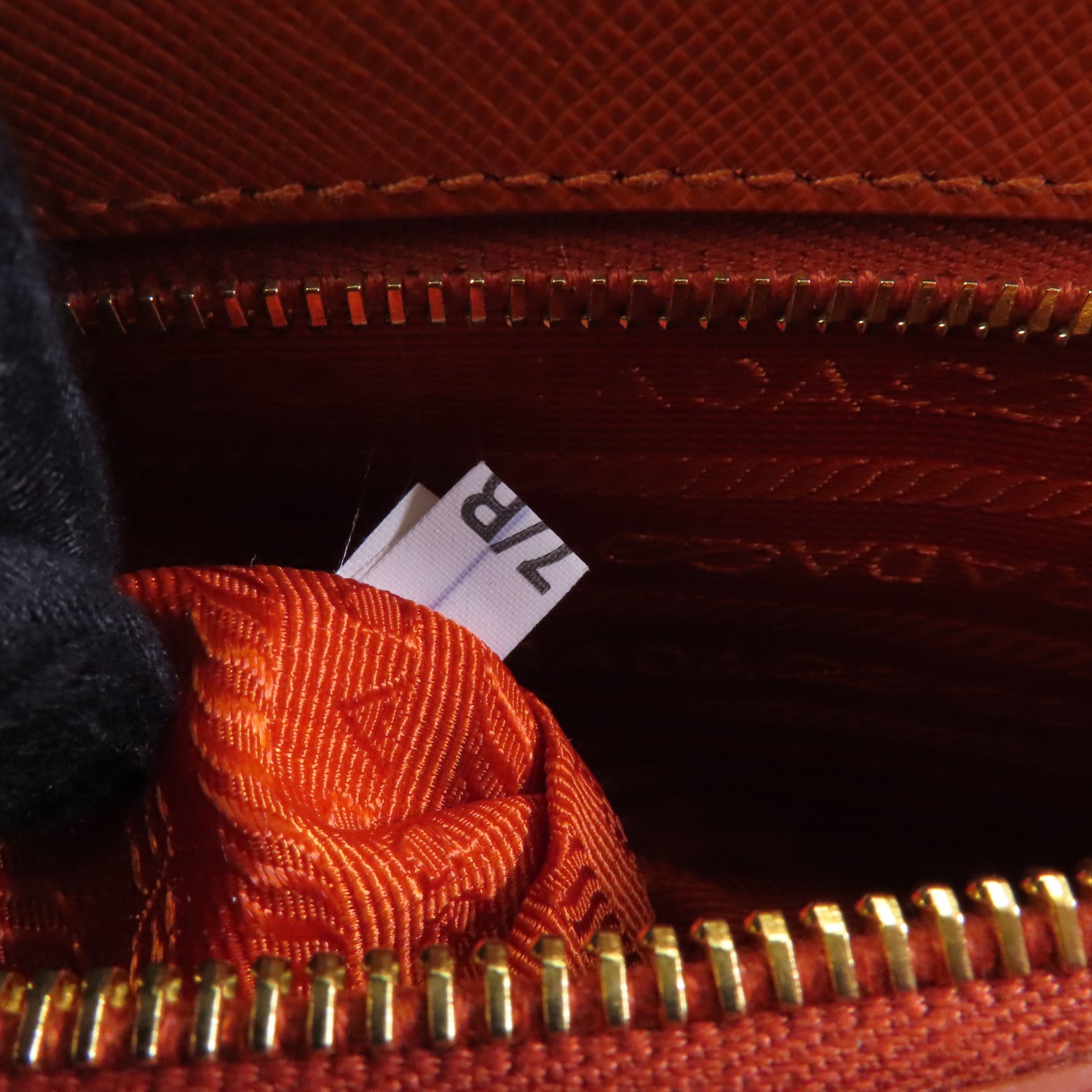 PRADA Saffiano皮革Kilker Bag金扣手挽肩背兩用袋橙色