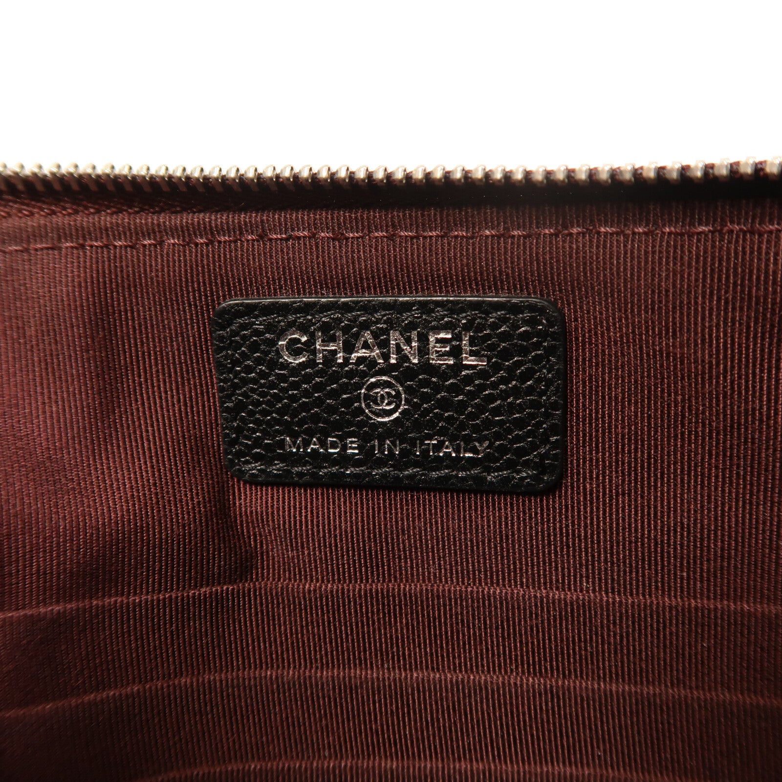 CHANEL 牛皮皮革Clutch Bag銀扣手拿包