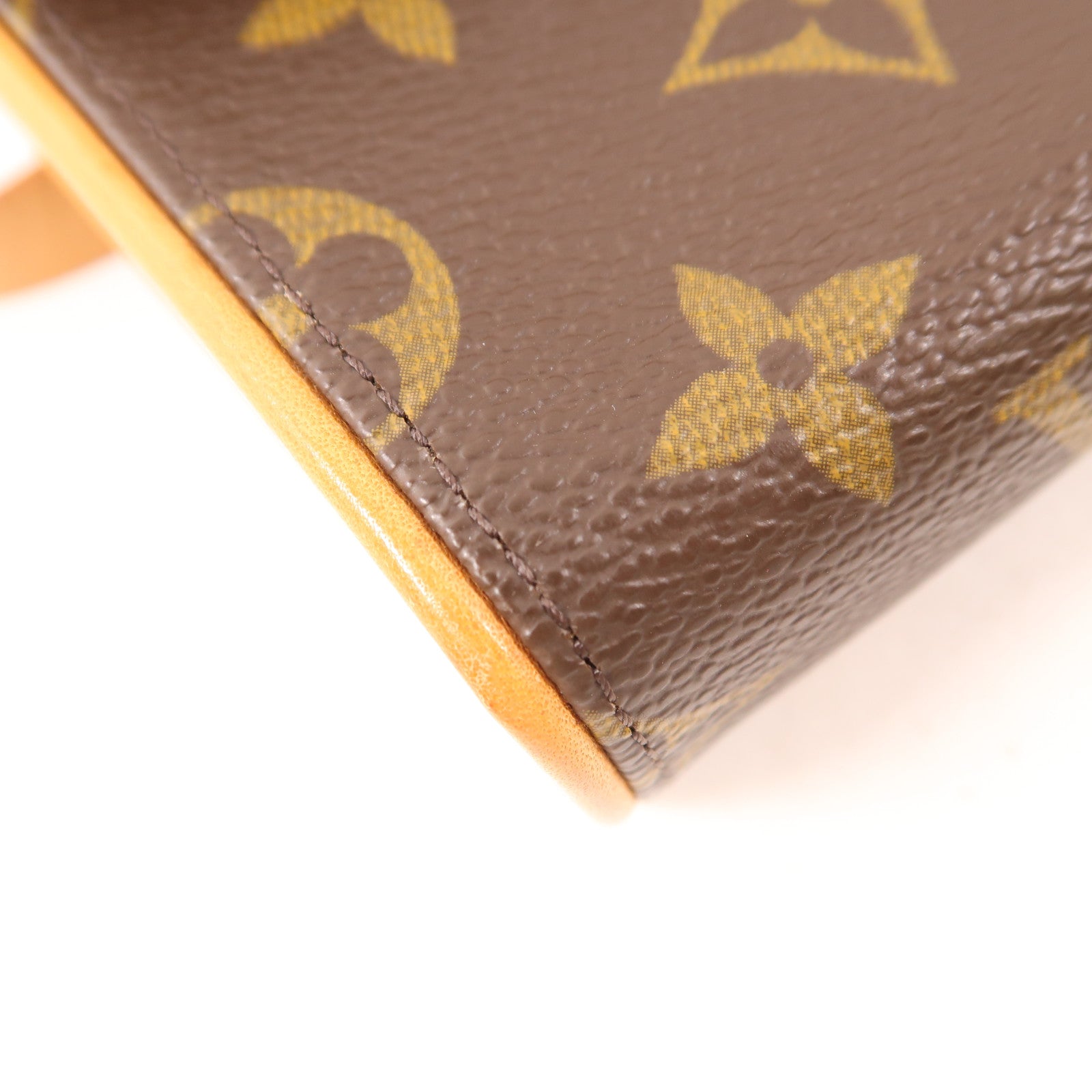 LOUIS VUITTON Monogram Pochette Florentine金扣腰包棕色