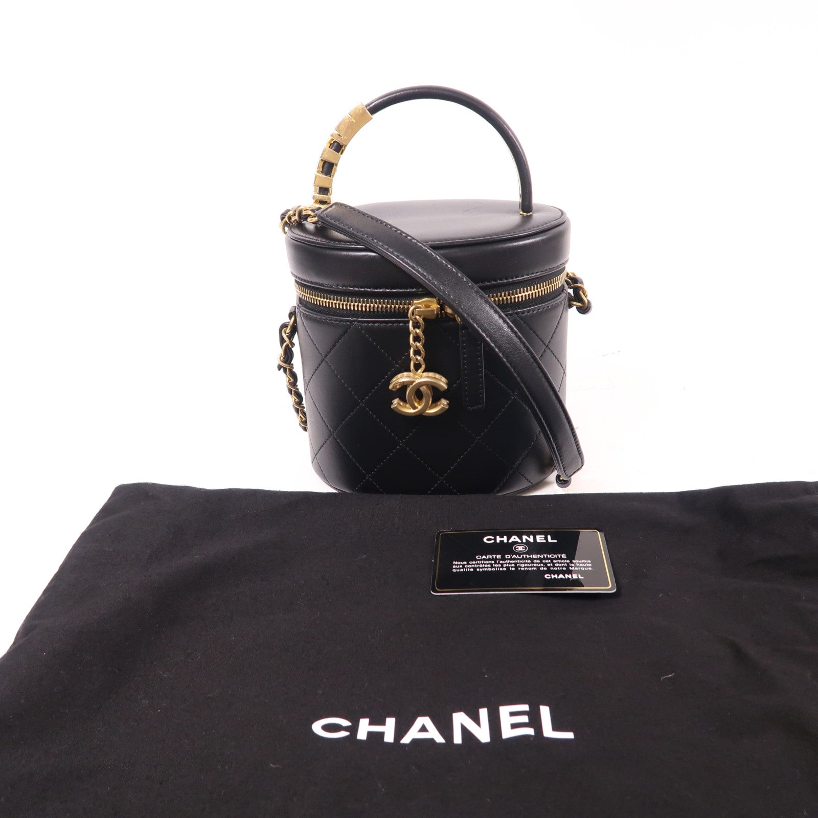 CHANEL 牛皮皮革Chain Shoulder Bag金扣鏈帶手挽肩背兩用袋
