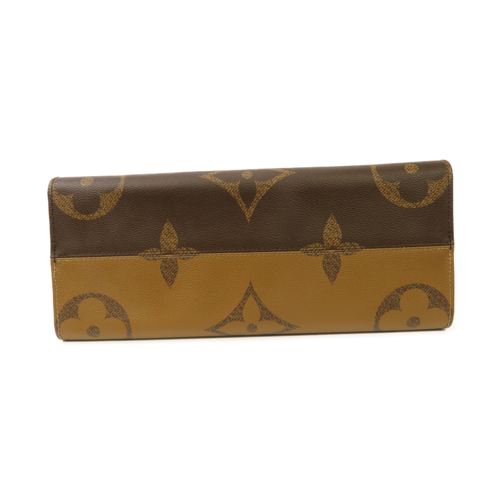 LOUIS VUITTON Monogram Giant On The Go MM金扣手挽肩背兩用袋啡色