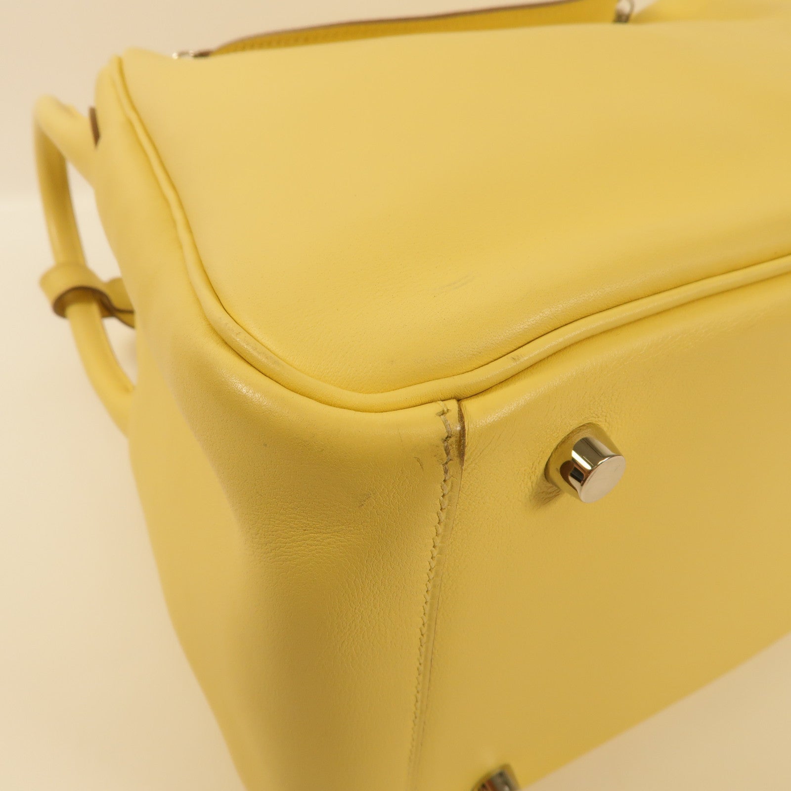HERMES PHW Lindy 30 2 way Shoulder Bag Swift Leather Jaune Poussin