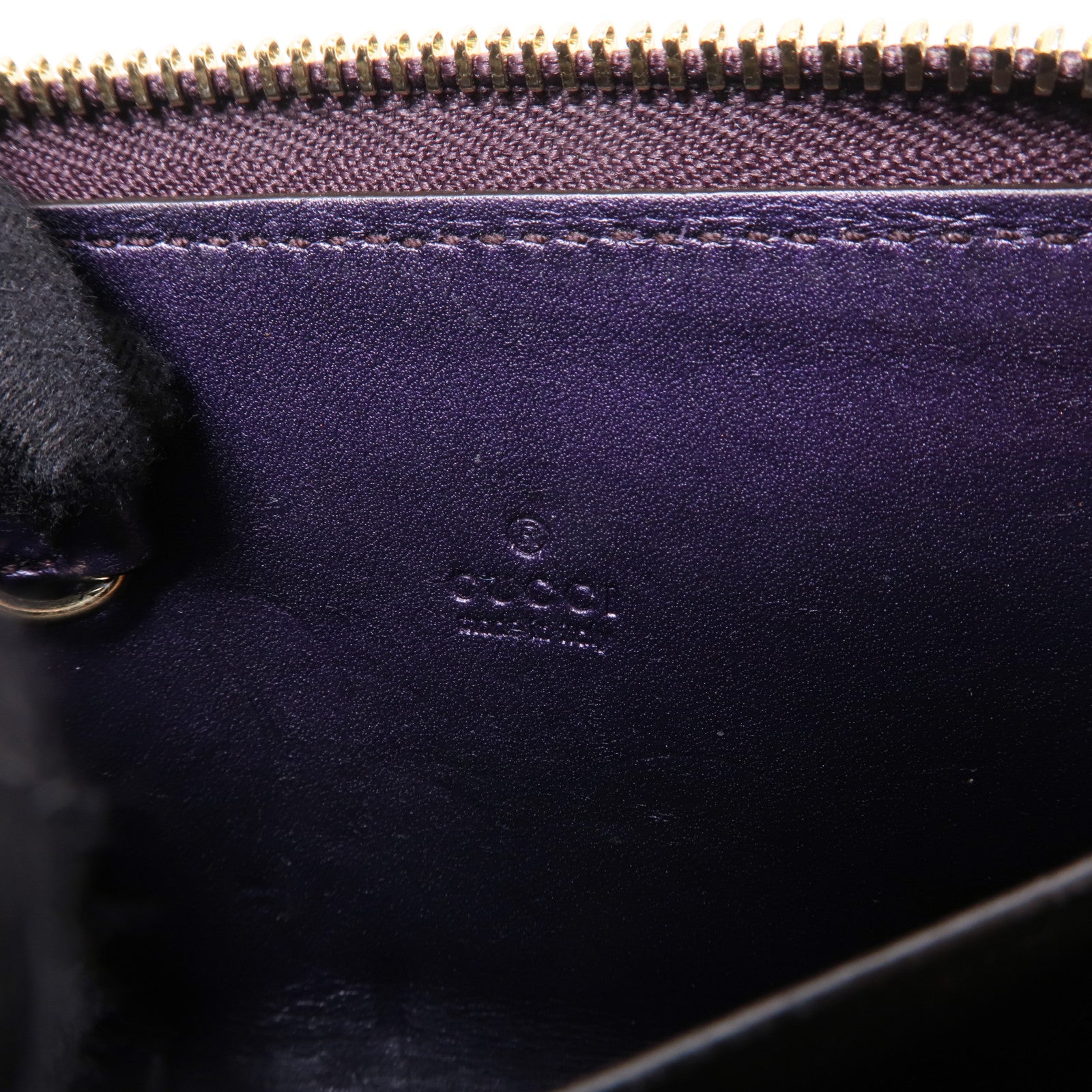 GUCCI 漆皮皮革Card Case金扣卡片套紫色