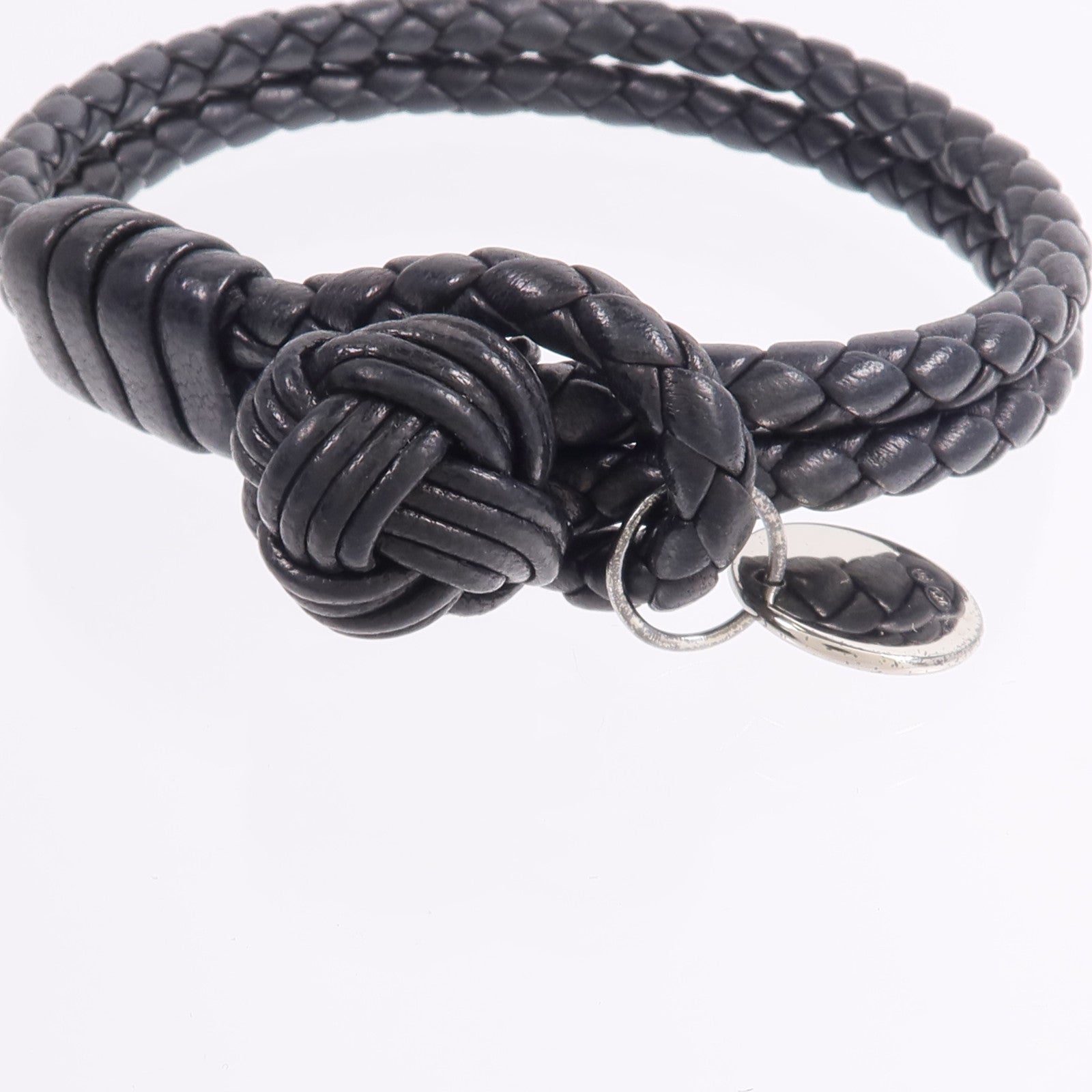 BOTTEGA VENETA 織紋皮革/925純銀Knot Bracelet手帶